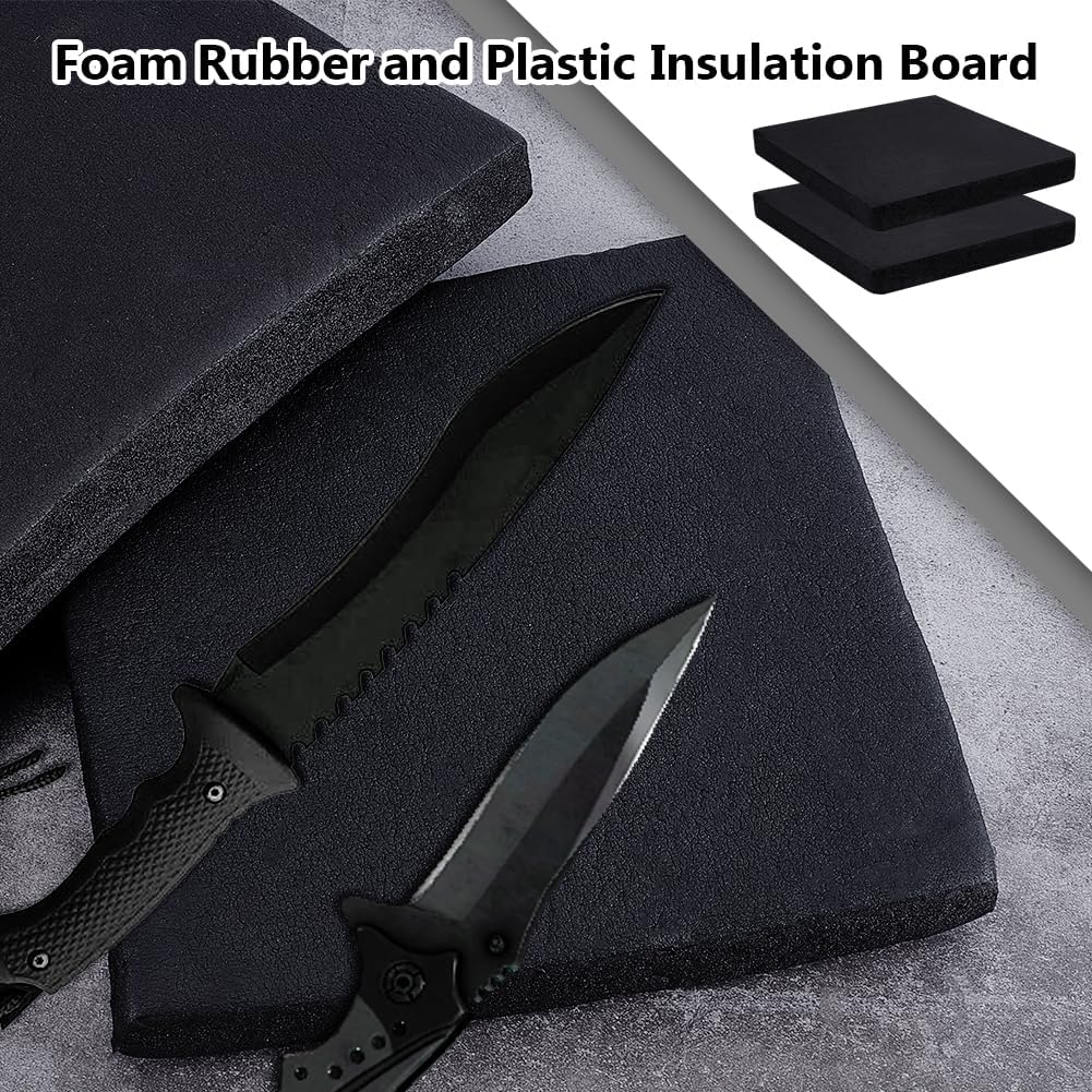 OLYCRAFT 2Pcs Thermoform Sheet Black Thermoform Molding Foams 11.8x11.8x1 Inch Square Flexible Plastic Sheet Bendable Thermoplastic Sheets for DIY Crafts Board Molding Sheath