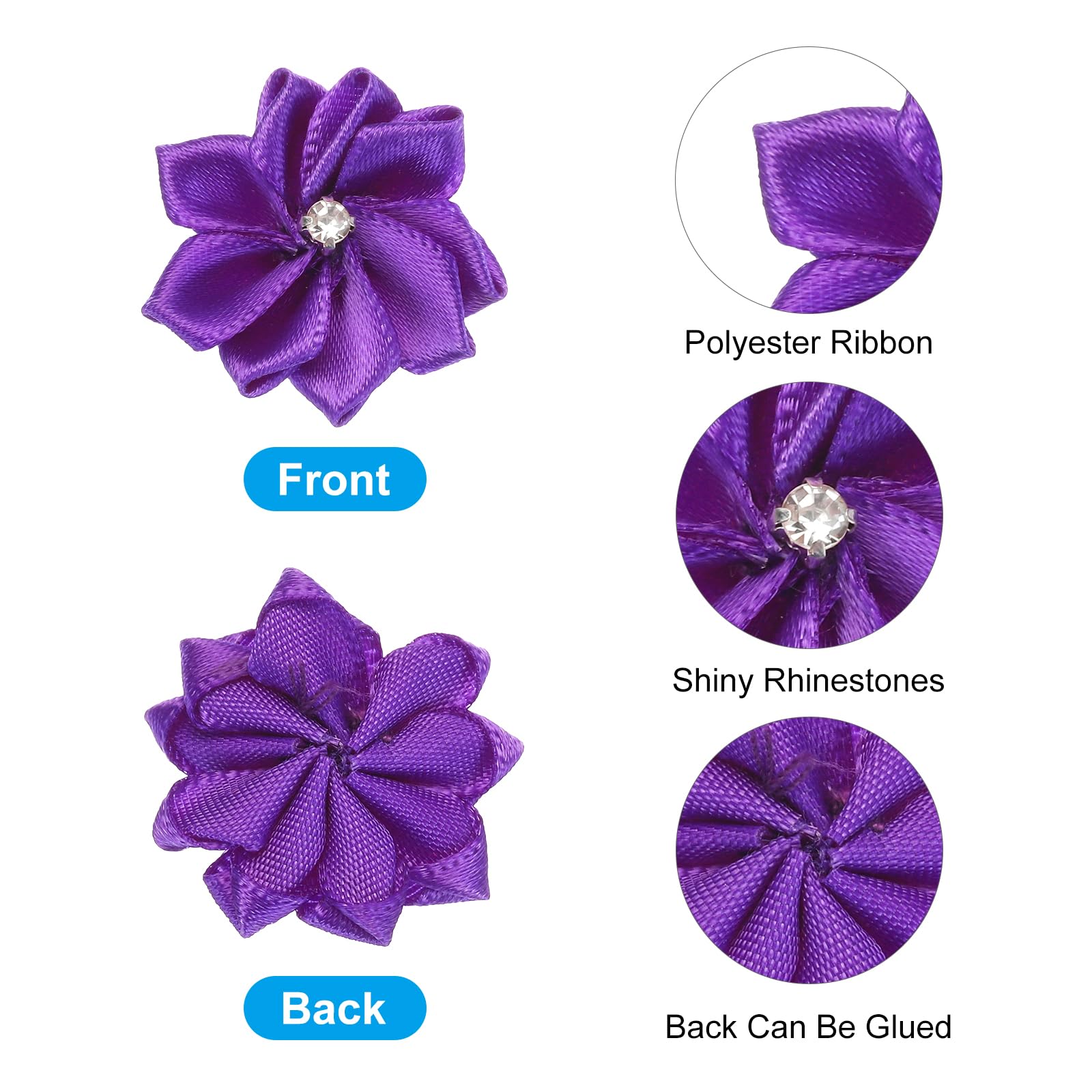 PATIKIL 1.2 Inch Small Ribbon Flowers - Image 3