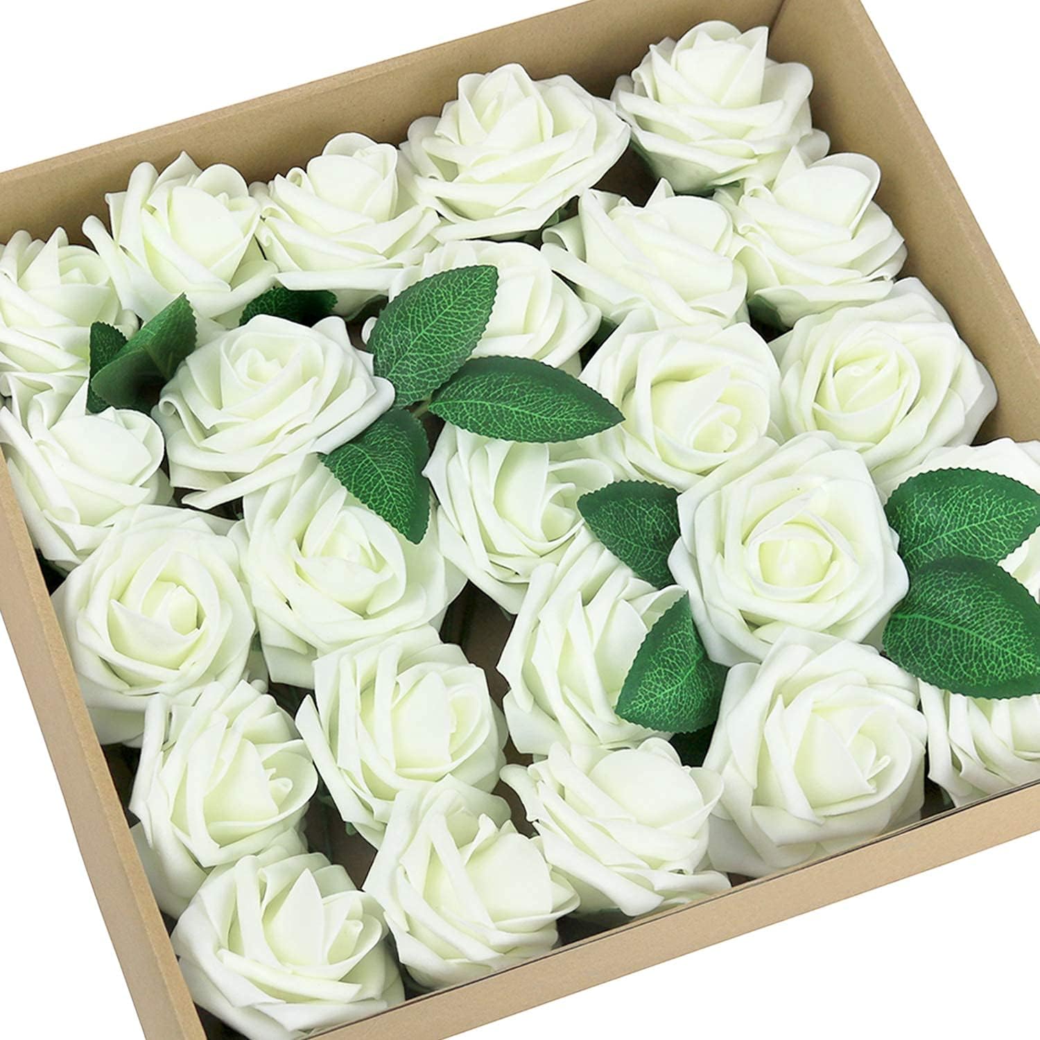 Greenco Set of 25 Artificial Roses in Stem Realistic