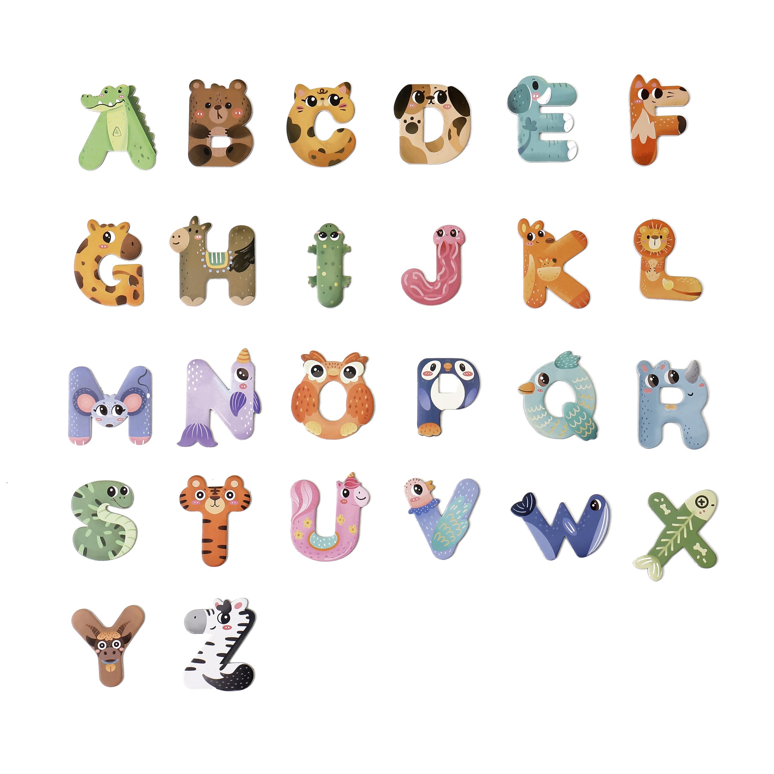 Amazon.co.jp: LYSXP 大きな磁気文字 ABC 26個 かわいい動物の