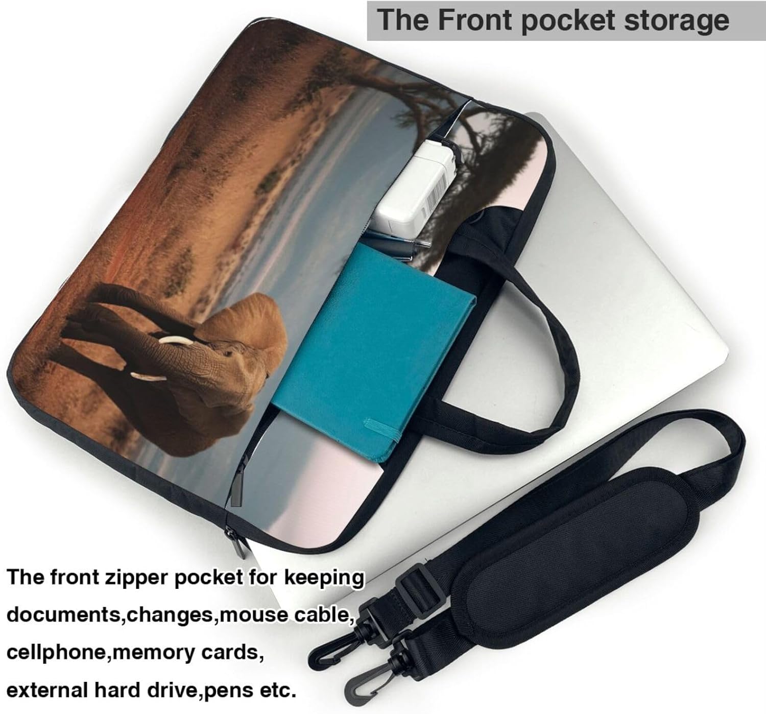 Laptop Shoulder Bag Messenger Bags Walking Elephant Laptop Bag Computer Bags for Men Women