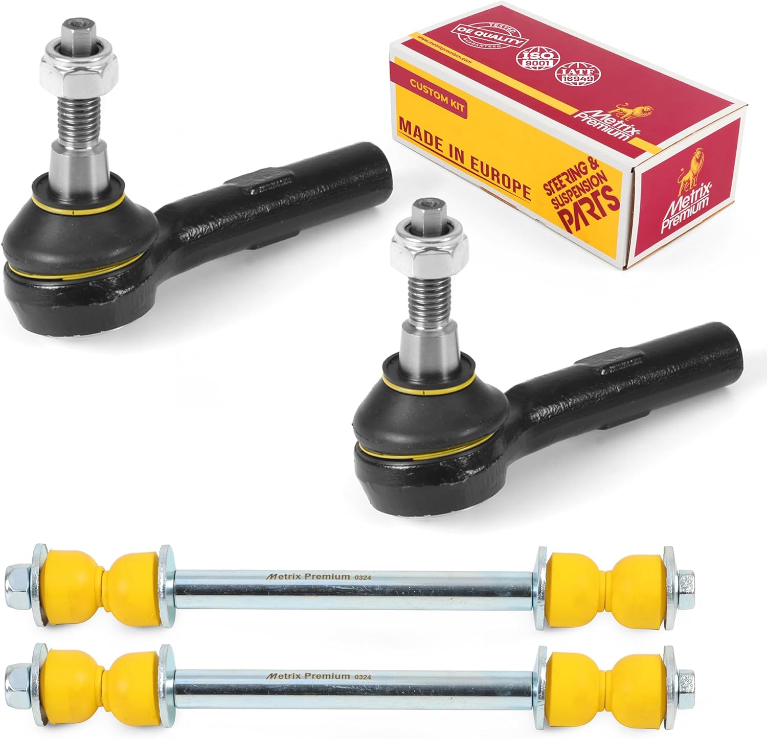 Metrix Premium Chassis Parts GDX - 4 PC Front Sway Bar Stabilizer End Link & Outer Tie Rod End Kit Fits 2006-2010 Ford Explorer, Mercury Mountaineer, Replacement K700542, ES80786, Made in Europe