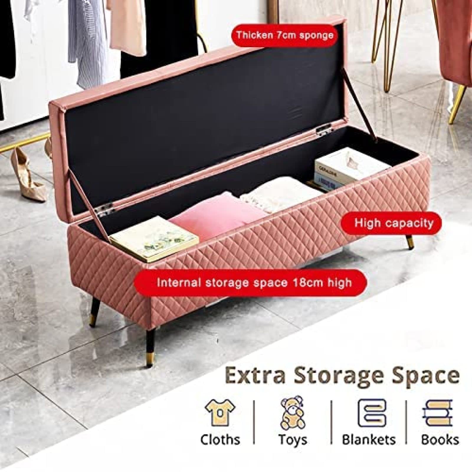 Panca Sto in pelle moderna con rivestimento alla fine del letto Panca Multifunzionale Sto Ottoman per camera da letto e soggiorno Design salvaspazio