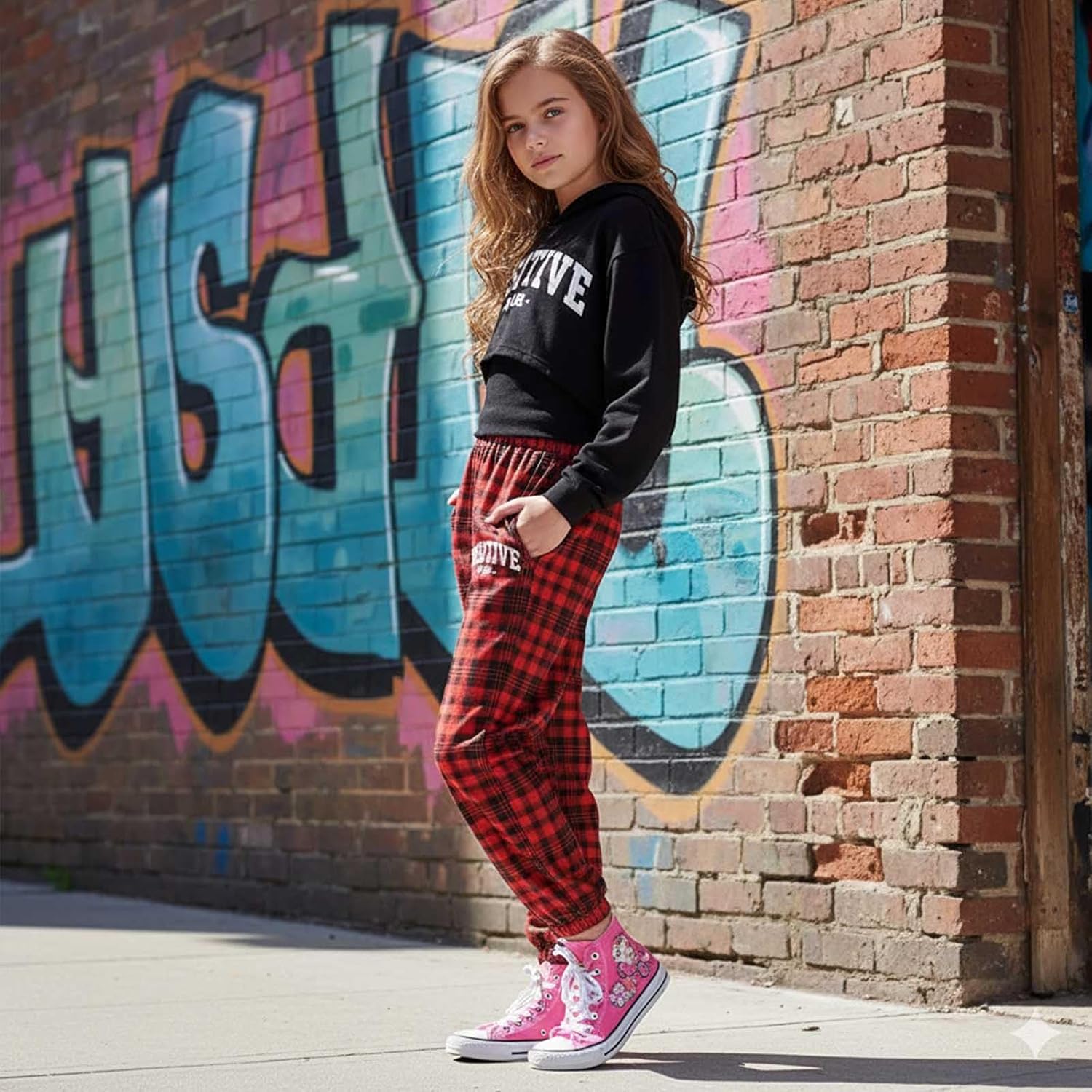 Zupora Girls 3 Piece Outfits Long Sleeve Hoodie Sweatshirt Crop Tank Sweatpants Set Athletic Sports Dance School 6-14 - Image 3