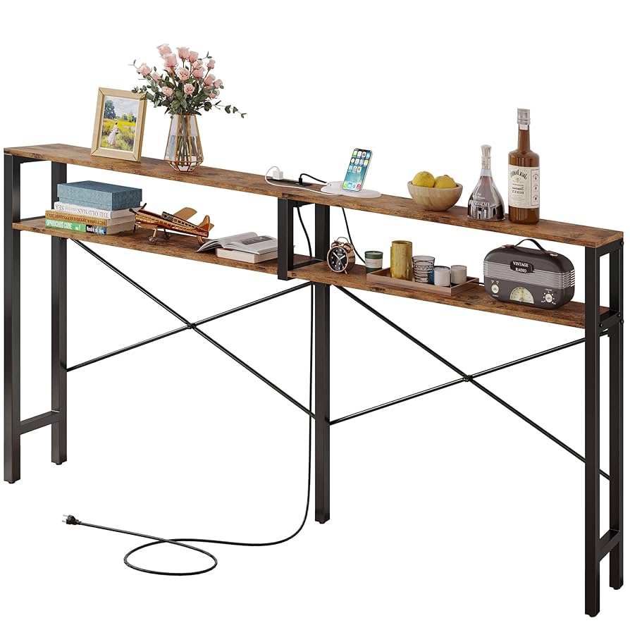 Amazon.com: IRONCK Console Table with Power Outlet, Long