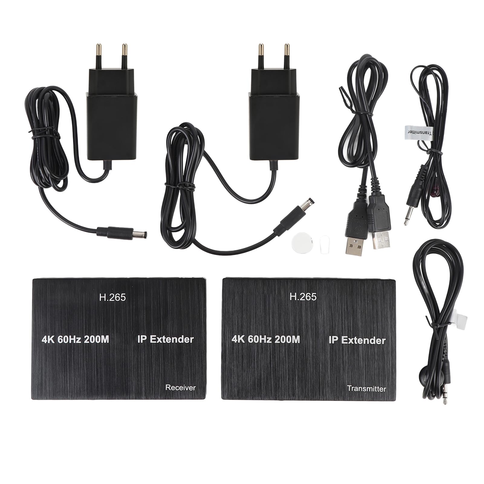 GOWENIC Adaptador USB2.0 KVM Ethernet 4K Plug and Play (Enchufe de la UE)