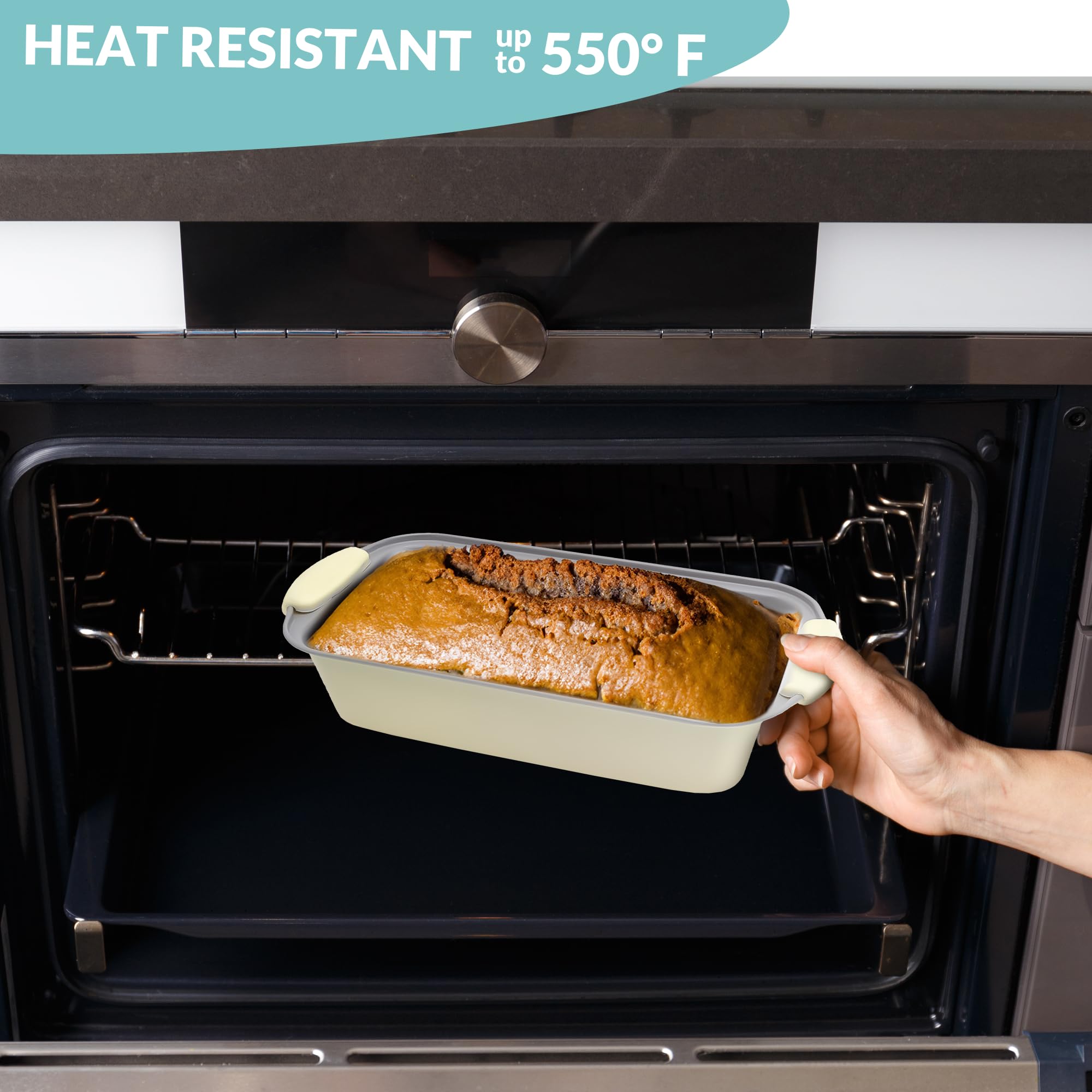 Boxiki Kitchen antihaftbeschichtete Keramik-Kastenform mit Silikongriff