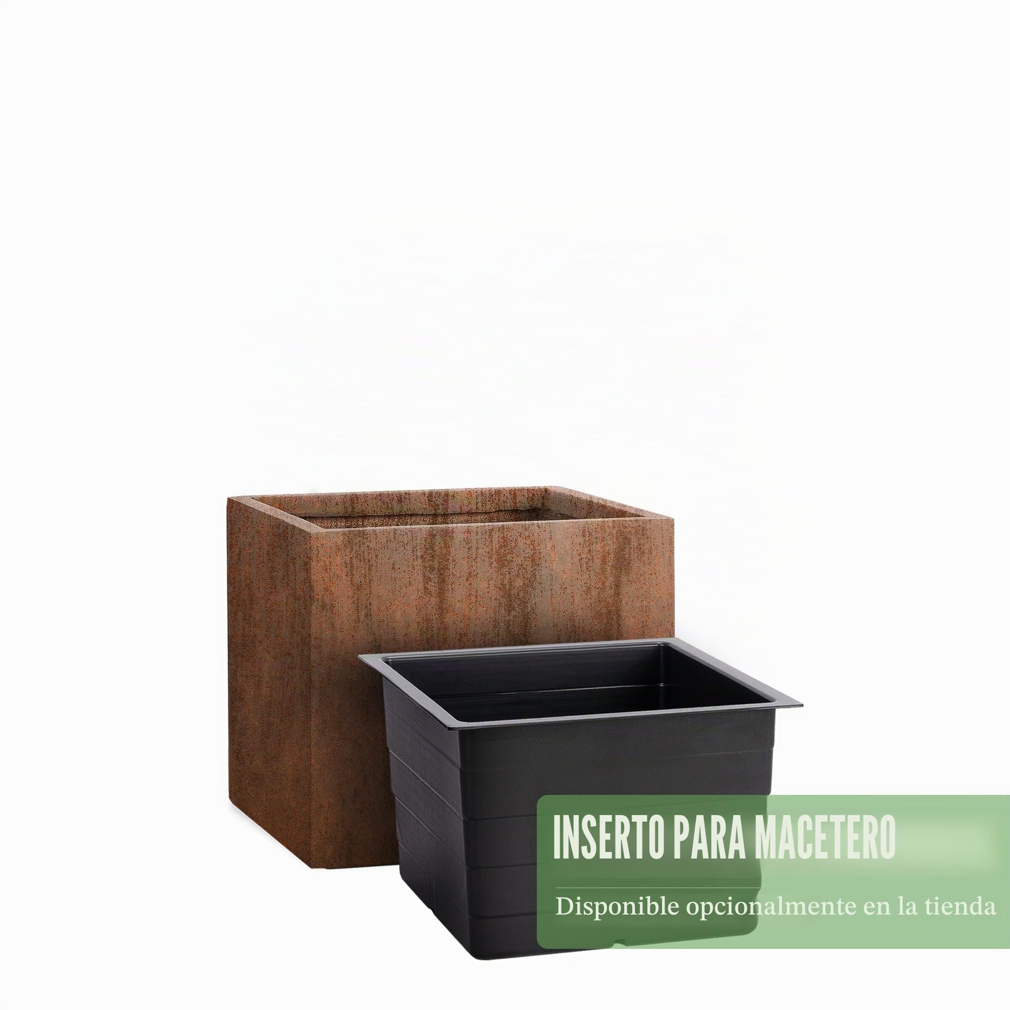 Pflanzwerk® Maceta Cube Tostado Marrón 30x34x34cm *Resistente a Las heladas* *Protección UV* *Calidad Europeo*