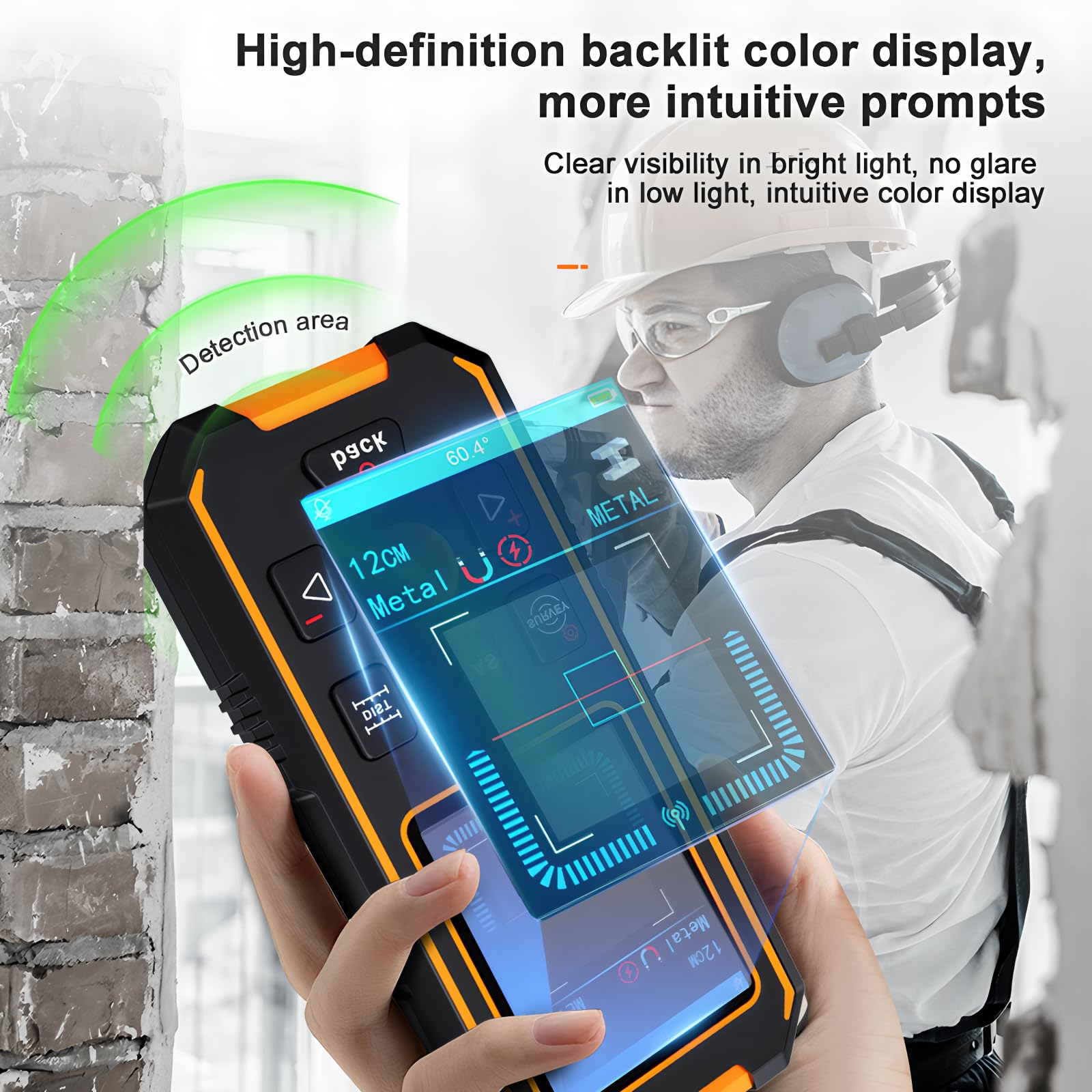 Détecteur Mural Multifonction Tout-en-Un NF-513/513S avec Mesure Laser de Distance - Précis, Durable et Ultra-Pratique (NF-513S avec télémètre Laser)