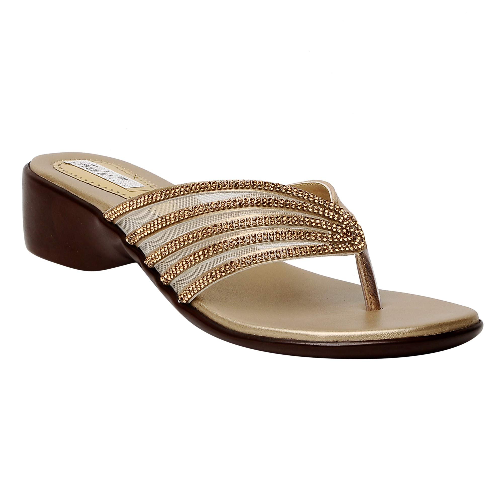 Feel it Comfortable Leatherite Womens Golden Casual/Formal Flats 559-GOLDEN-38 (B07TYYBGC3) Amazon Price History, Amazon Price Tracker