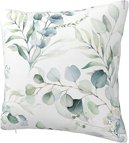 Miniatura 2 de Funda de almohada de hojas verdes salvia acuarela de 18 x 18 pulgadas para sofá, cama, decoración del hogar