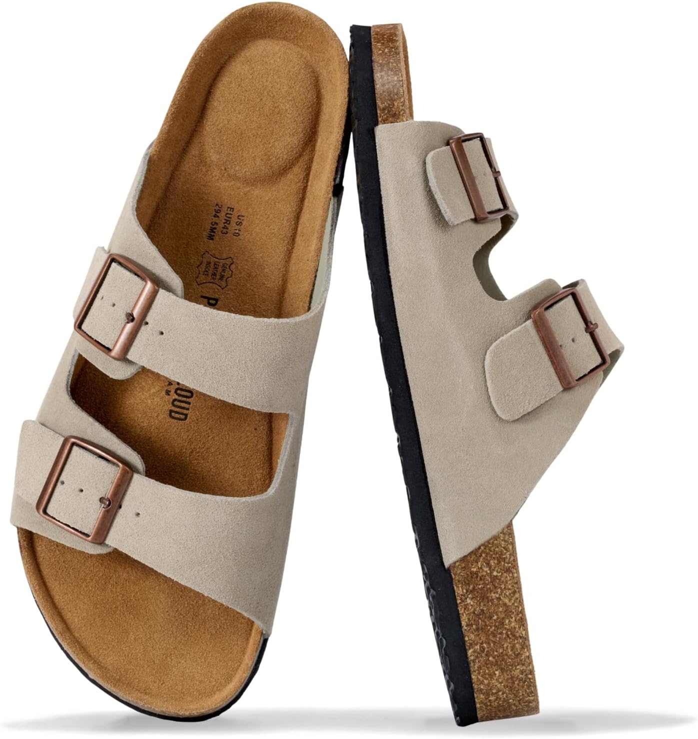 Project Cloud Mens Sandals, 100% Genuine Leather Mens Slides