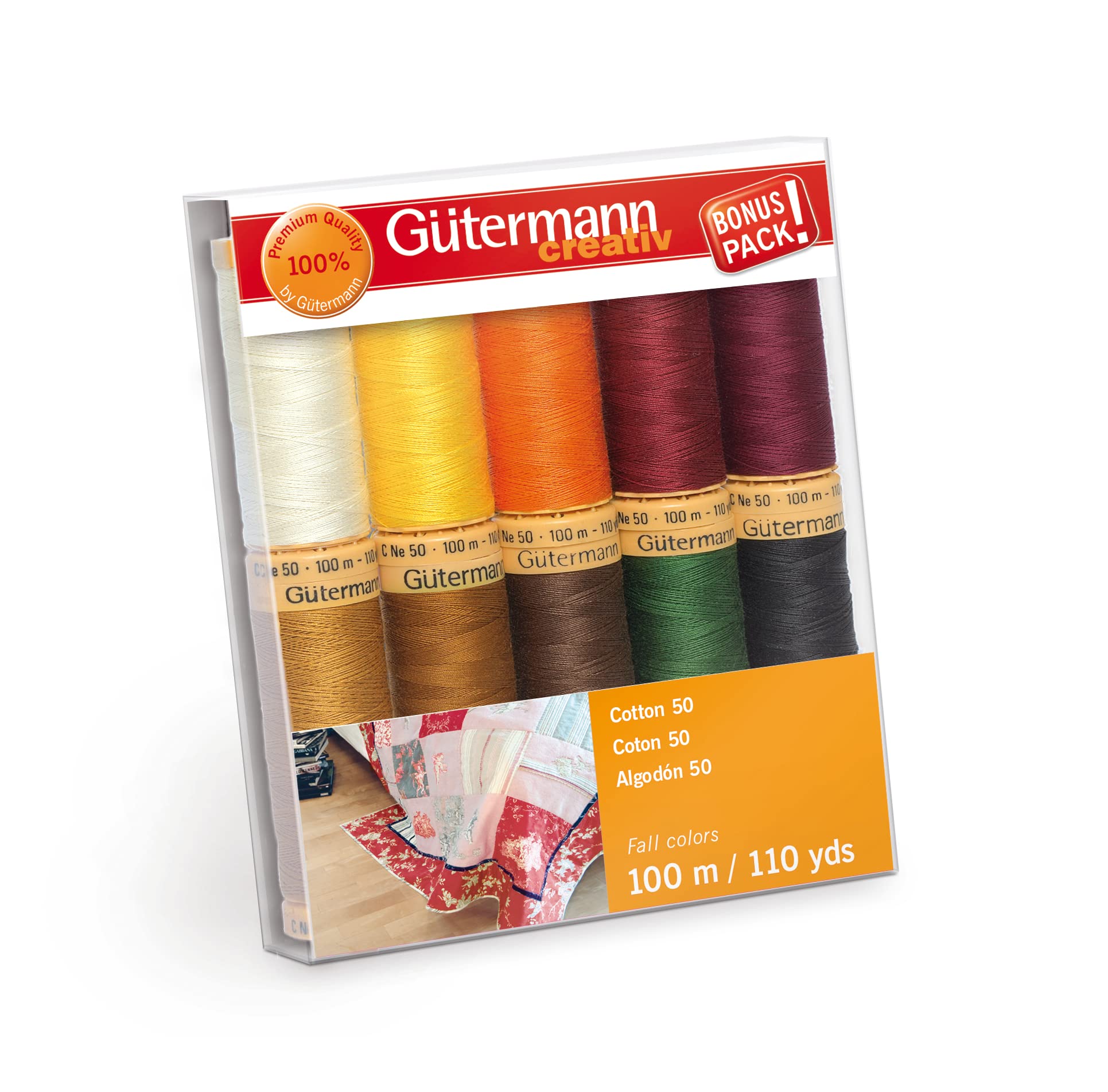 Coton Gütermann lot de 50 bobines de fil résistant 100m pour machine