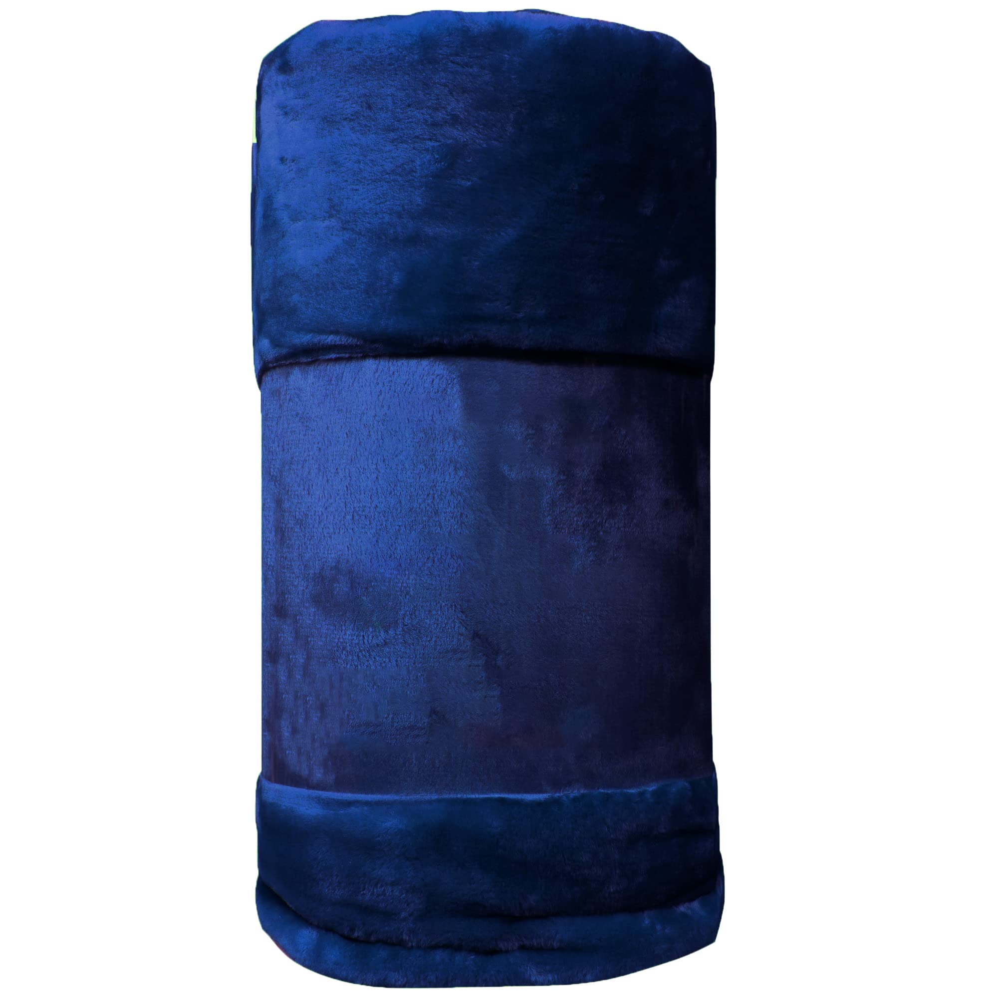 Olivia Rocco Soft Velvet Touch Throw Blankets Extra Large Sofa Bed Blanket Raschel Throws, 200x240cm Navy — image 1