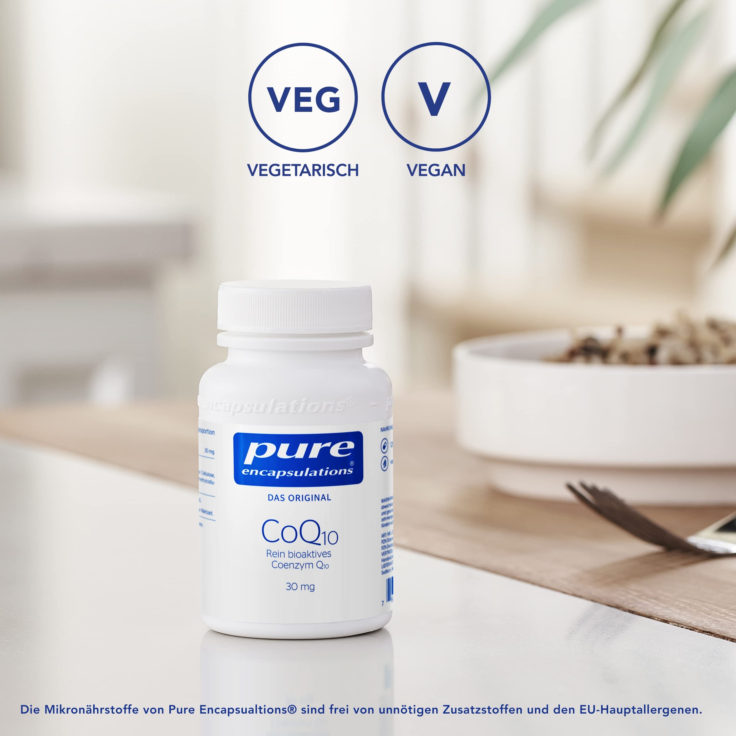 Pure Encapsulations - Coenzym Q10 30 mg - CoQ10 aus mikrobieller Fermentation - 120 Kapseln