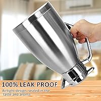 Vista 4 de ShineMe - Jarras de café para mantener el calor, jarra de café térmica de acero inoxidable con cepillo de limpieza, cafetera al vacío de doble