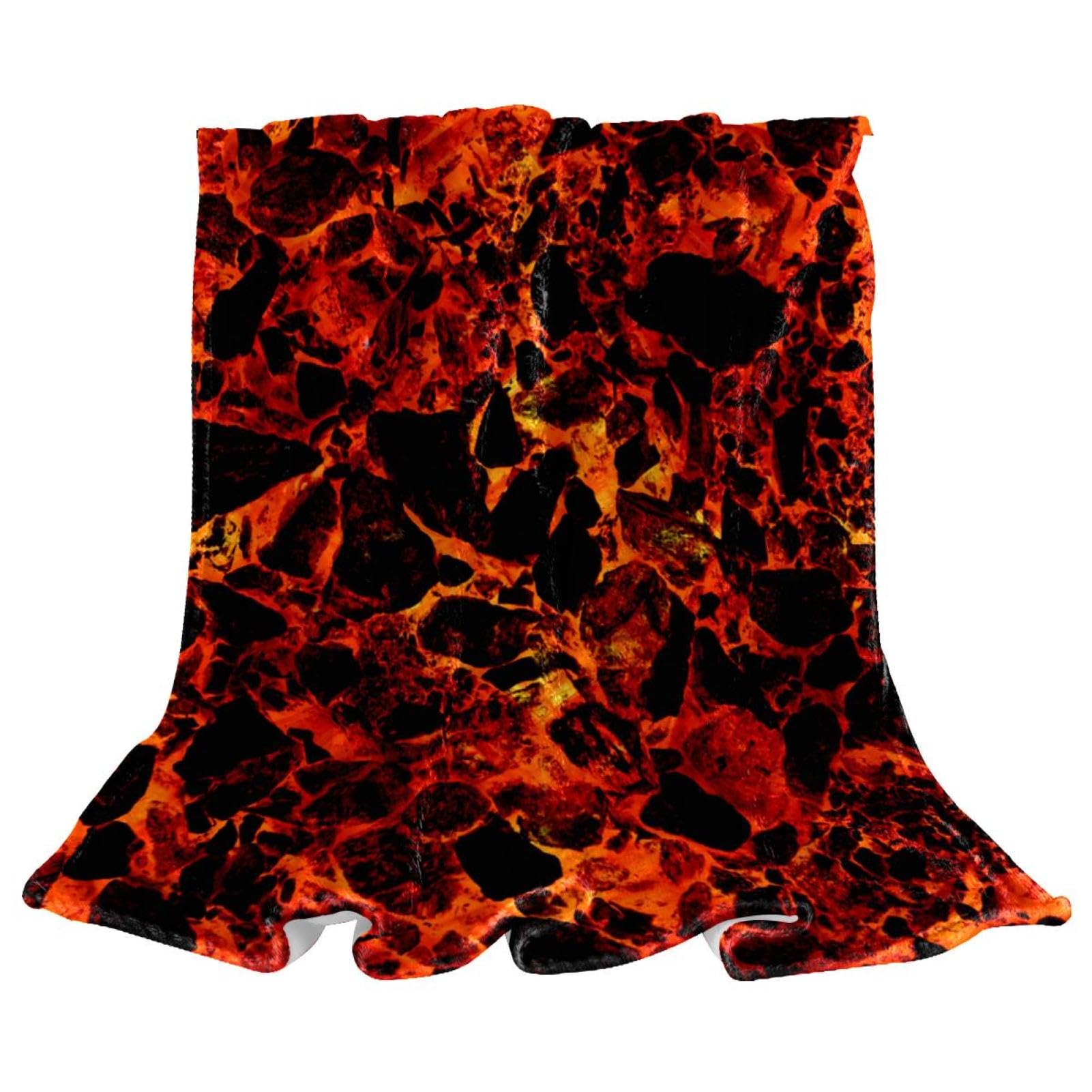 Couverture de lit polaire texture magma au design relief élégant 150x130cm