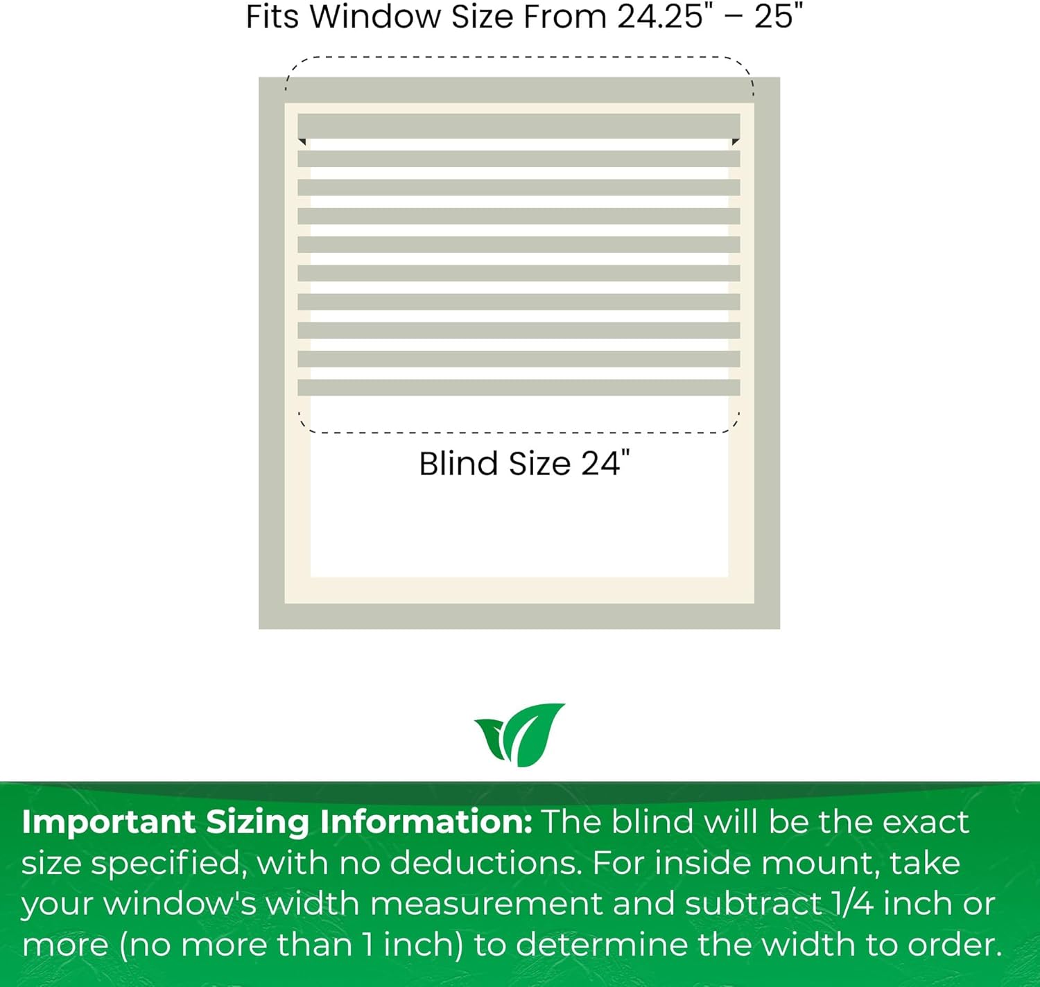 Calyx INTERIORS Room Darkening Vinyl Mini Blinds, Cordless, 1" Slat, 24" W x 60" H, Light Gray. Inside Mount in Windows 24.25 and Greater; Indoor Window Shades 24"W x 60"H Light Gray