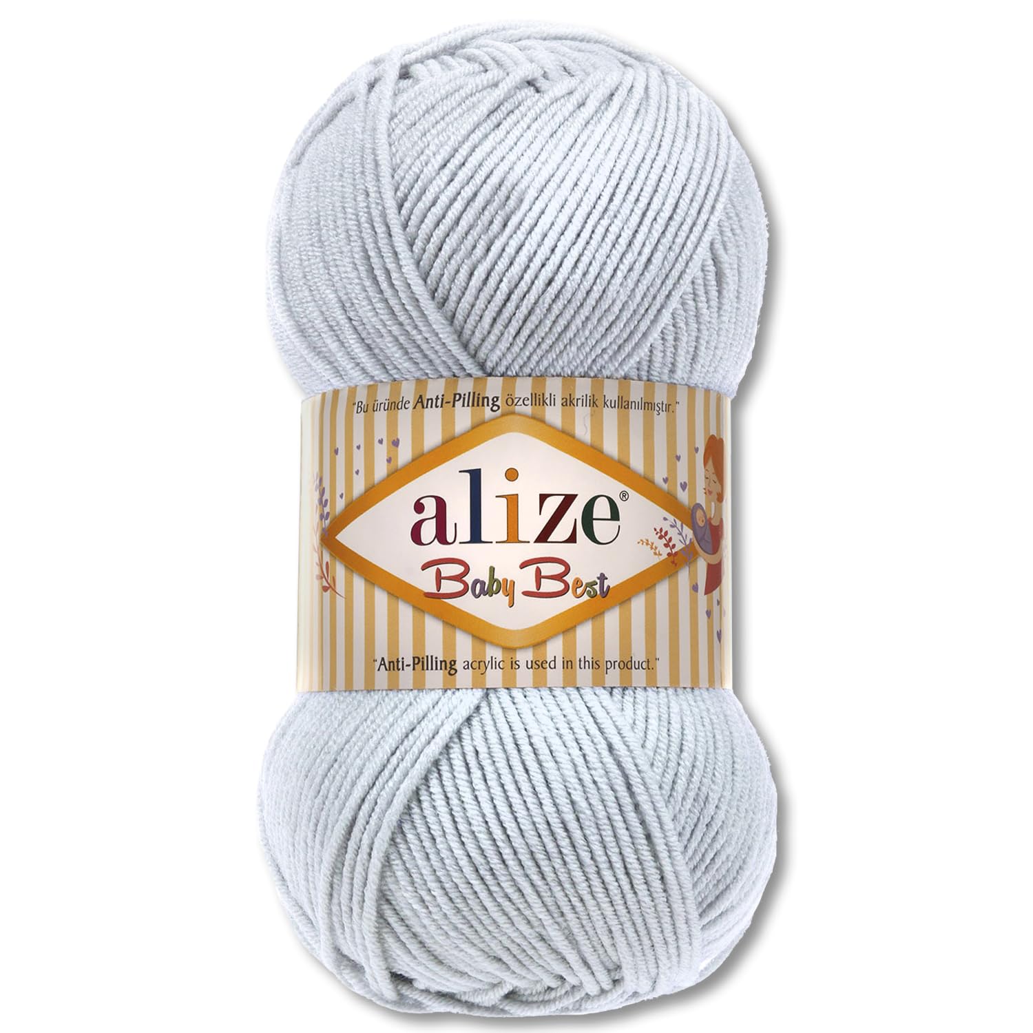 Frida's Wollhaus Alize 100 g Baby Best Anti-Pilling Baby Wool Knitting Crochet Viscose 45 Colours (224, Pale Blue)