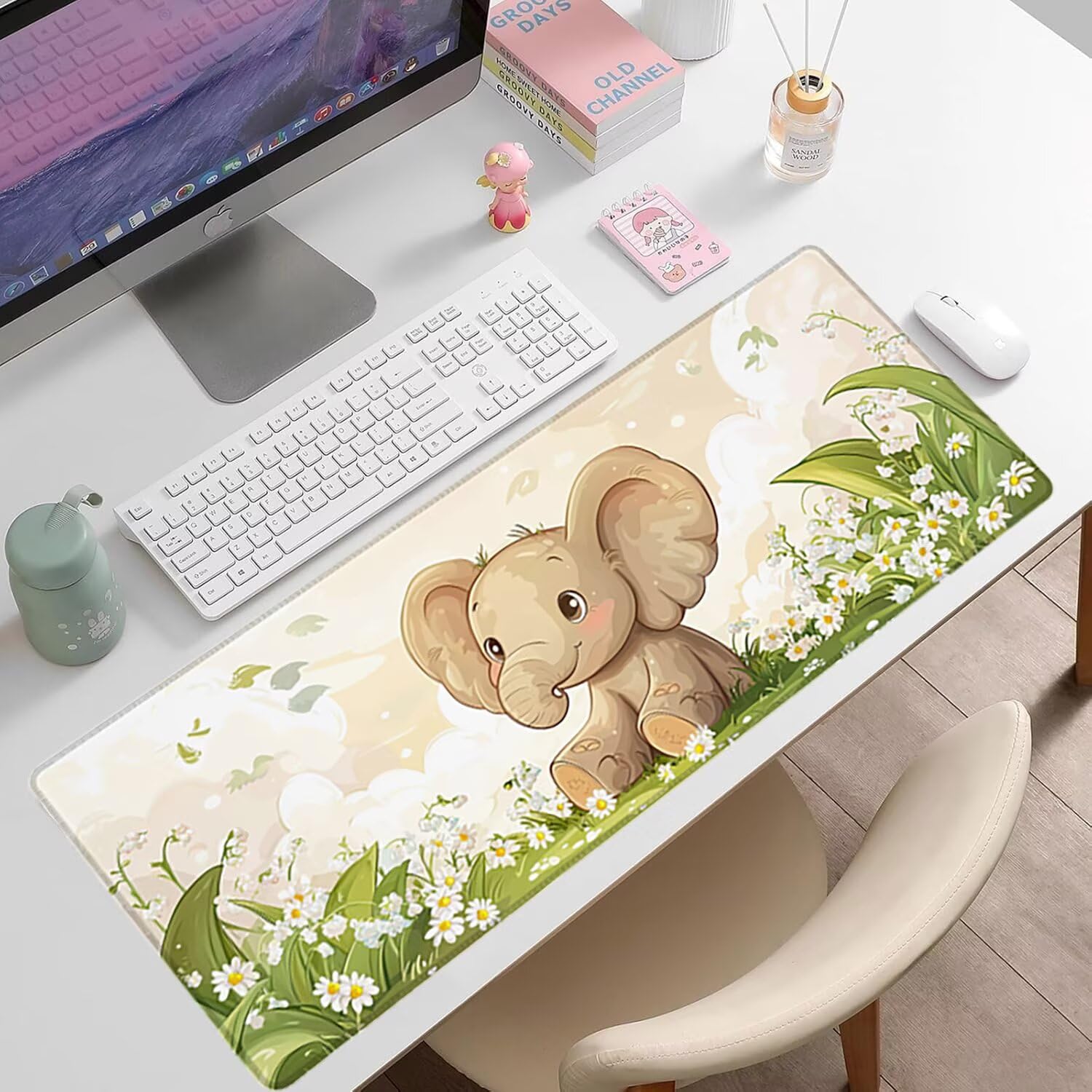Podkładka pod mysz do gier XXL - 1400x600x3mm - zwierzęta duża antypoślizgowa podkładka pod klawiaturę biurową z przeszytymi krawędziami, kwiat duża podkładka pod mysz do gier do biura i domu