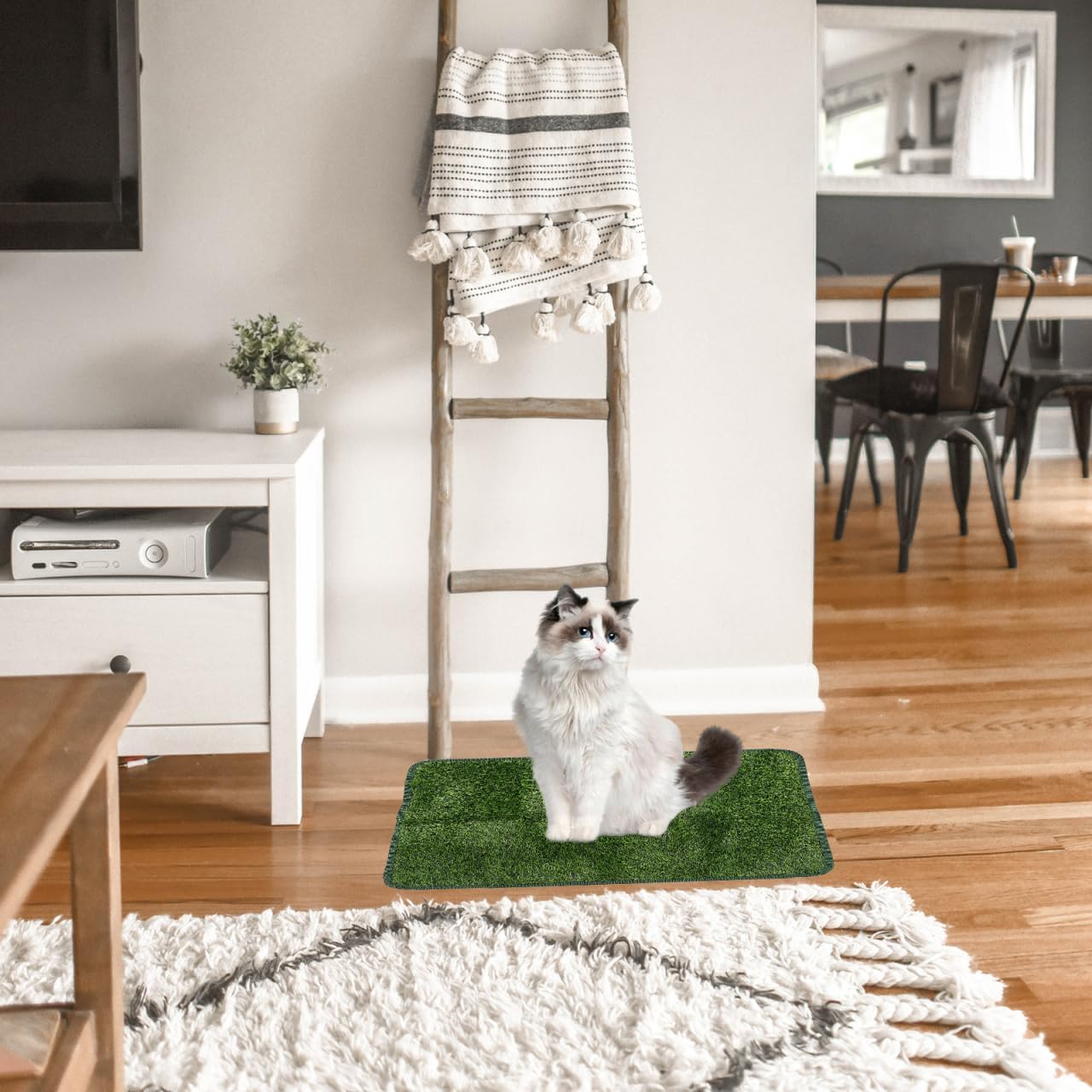 Mipcase Decorative Pet Pee Pad 23.03X18.11In Reusable Artificial Grass Dog Grass Pee Pad Wear-Resistant Portable Pet Accessory for Indoor Outdoor Training