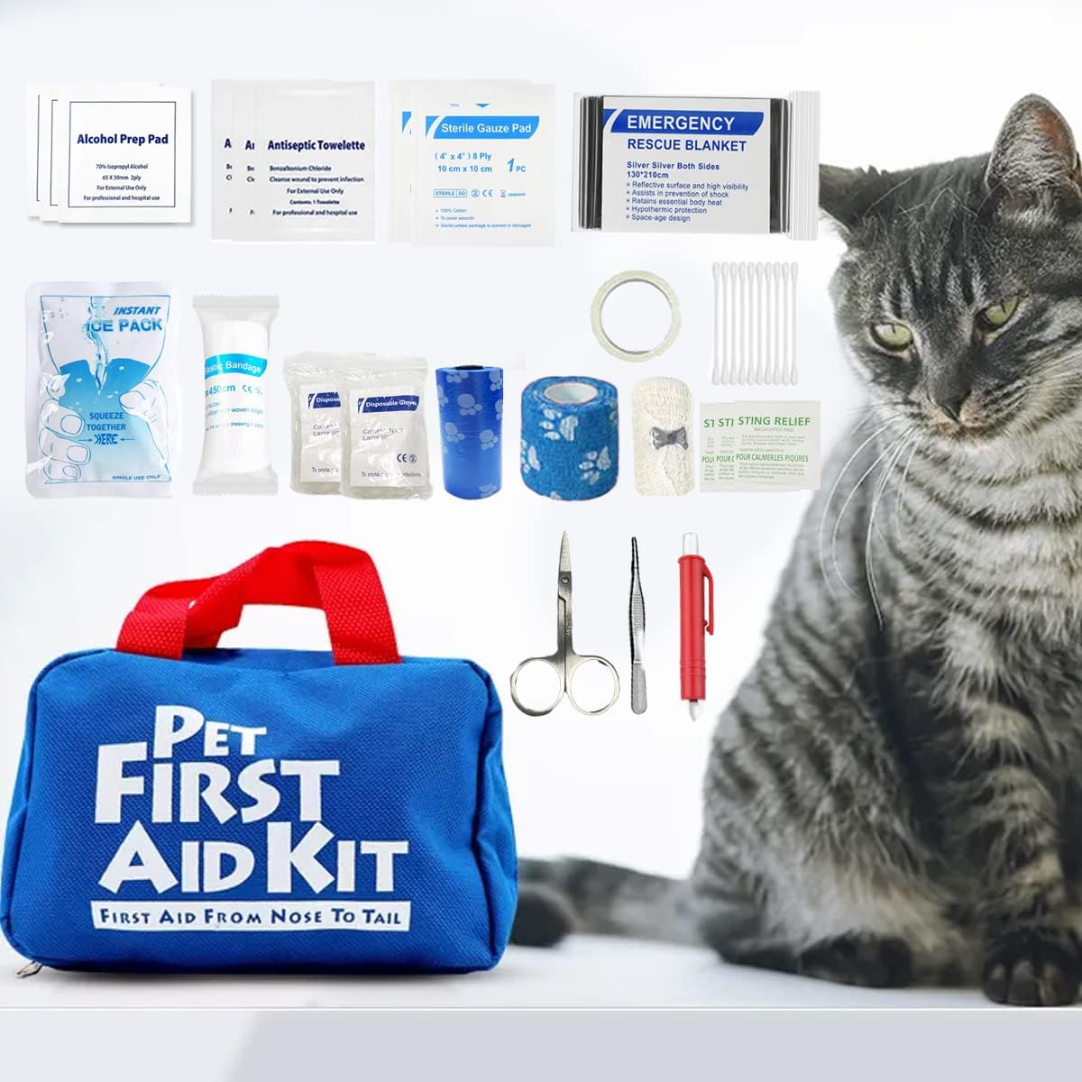 Pet Supplies GPUSFAK Pet First Aid Kit for Dogs & Cats Pet
