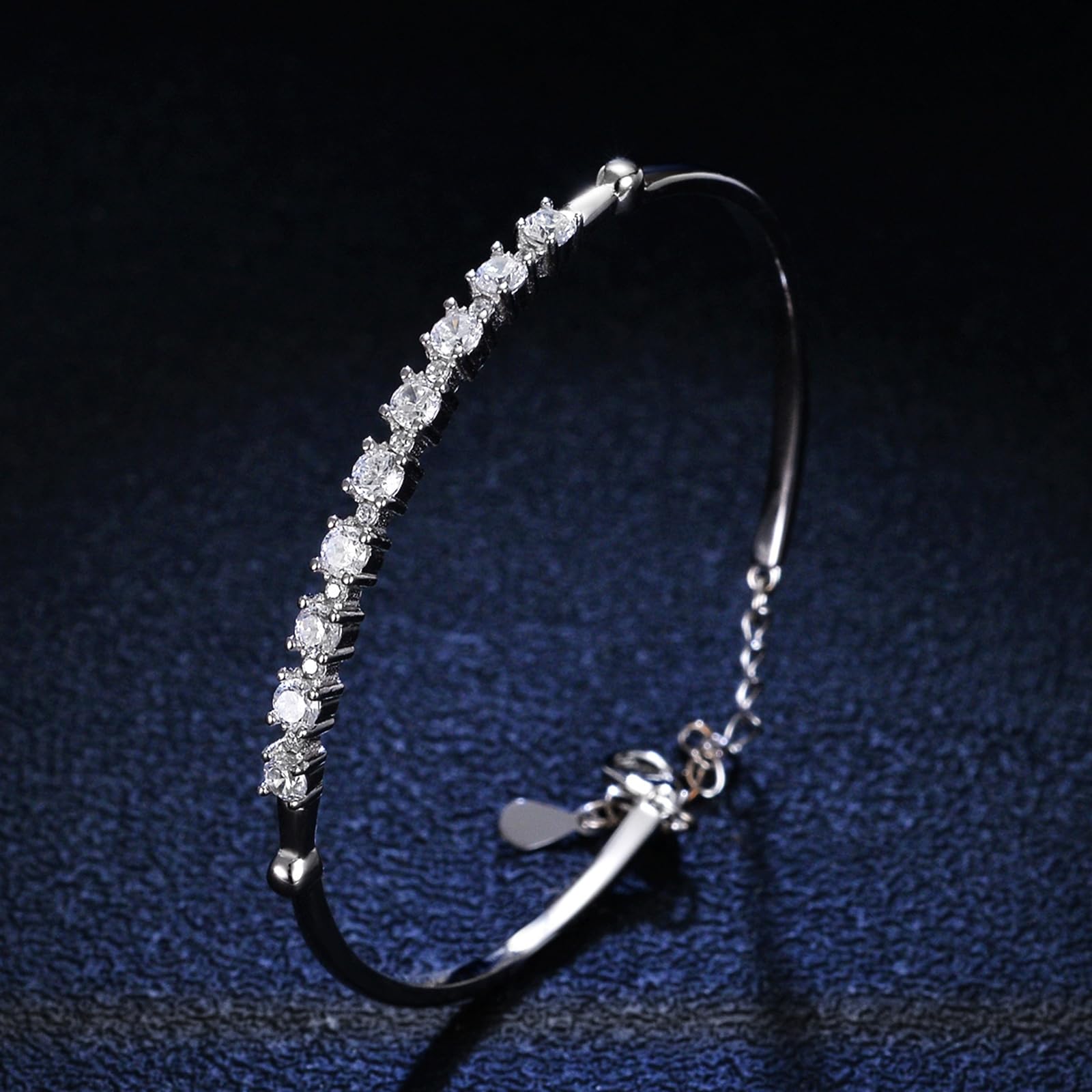 Pulsera de piedra natal de platino para mujer, pulseras simples y delicadas de diamantes creados para mujer, oro amarillo de 9/14/18 quilates