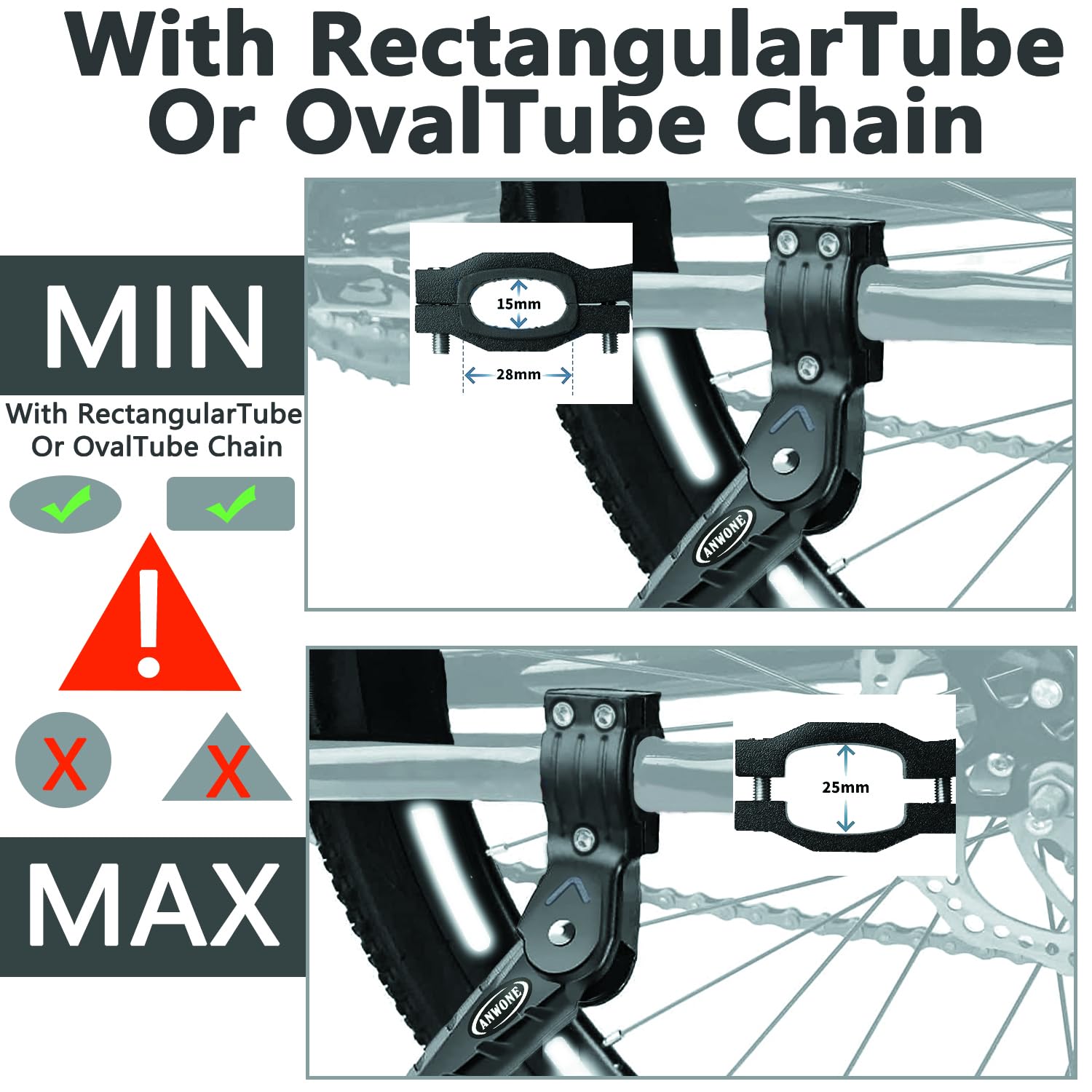 Cavalletto Laterale Bici Regolabile 24-29 Pollici - Per MTB, E-Bike, Carico 45KG, Alluminio