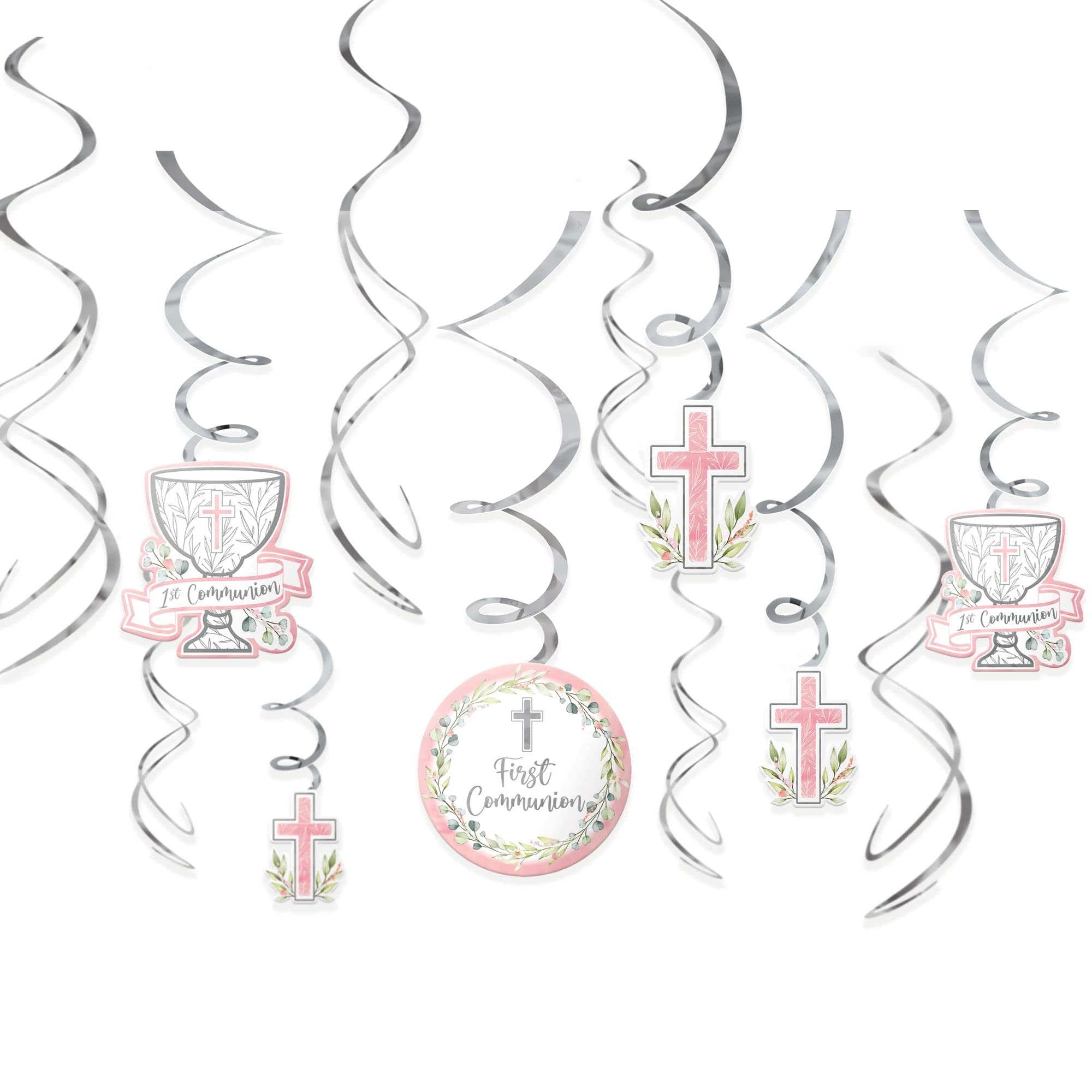 amscan- Decorazione a Spirale per Comunione | Rosa | 12 pz, 671312