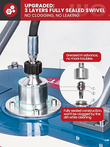 Vista 5 de WOJET 20” Pressure Washer Surface Cleaner with 4 Wheels & Dual Handles, 4500PSI Surface Cleaner Attachment for Pressure Washer for Concrete Driveway