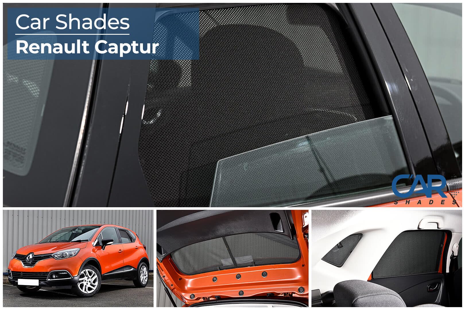 Set di Car Shades Compatibile con Renault Captur 5-Porte 2013-2019 (6-Parti) Tendine Parasole su Misura