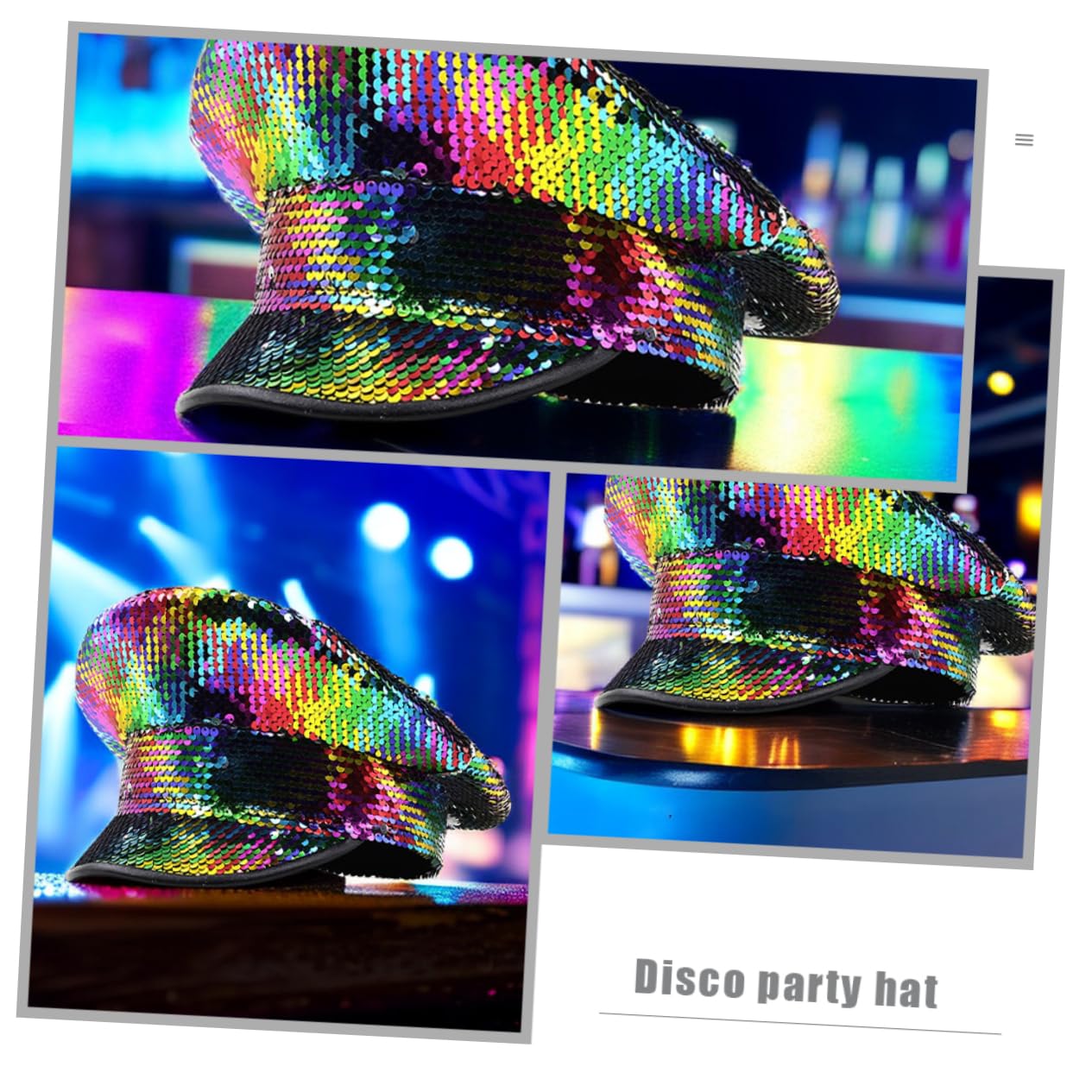 BESPORTBLE Cappello Scuro con Paillettes Cappelli per Le Donne Cappelli con Abbigliamento da Festa Rock per Yacht Cappello da Birra da Sposa Caps Colorful Plastica