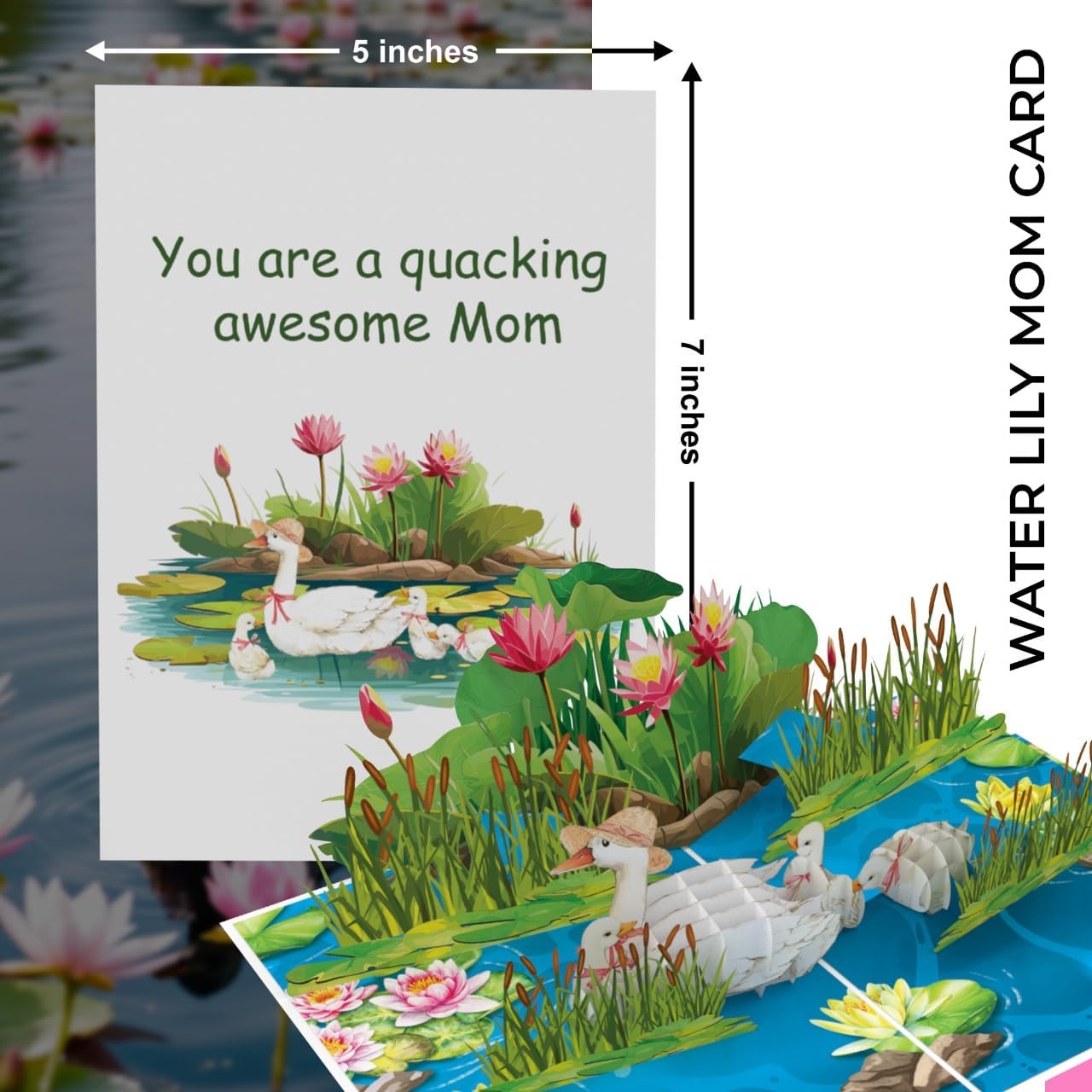 iGifts And Cards 3D Mama Duck Pop Up Card – Quacking Awesome Gift for Mother’s Day, Birthday, Thank You – for Mom, Wife, Grandma, Stepmother – 5 x 7 with Notecard - Image 7