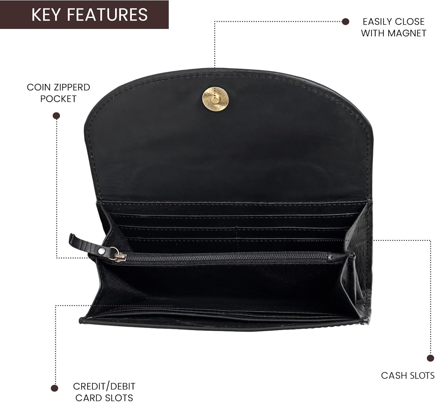 Merbaa Handmade Feather Clutch – Boho Woven Wallet with Hand-Painted Wing Design, Black Flap Purse for Women, Festival & Casual Use (Chocolate Brown) - Image 4