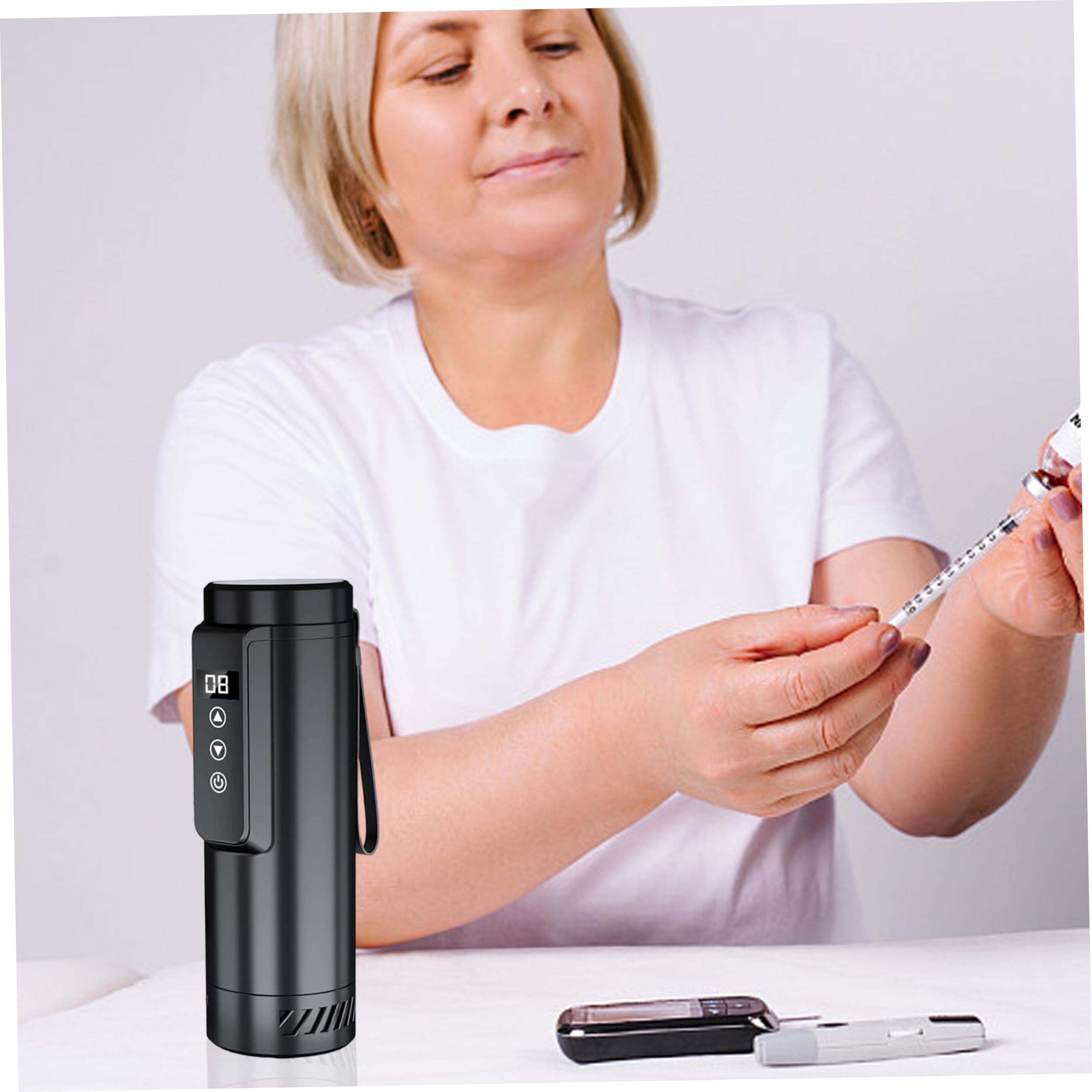 Borsa termica per farmaci contenitore refrigerato per insulina contenitore refrigerato elettrico per insulina portatile con alimentazione USB capacità per penne nero