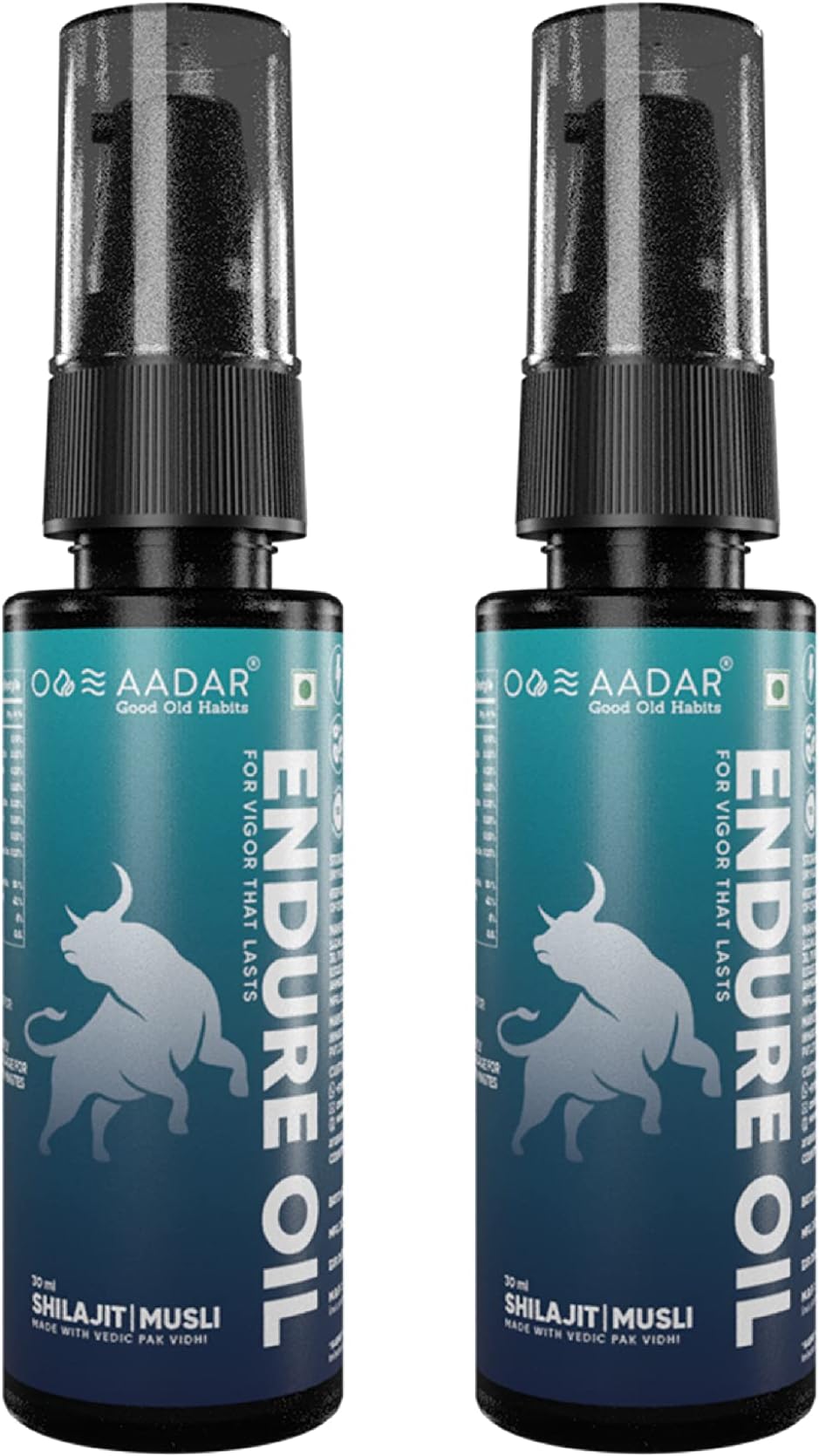 En-dure Oil | Ayurvedic Massage Oil for Men | Made with Ayurvedic Vedic Pak Vidhi, Shilajit & Musli - 30 ml (Pack of 2)