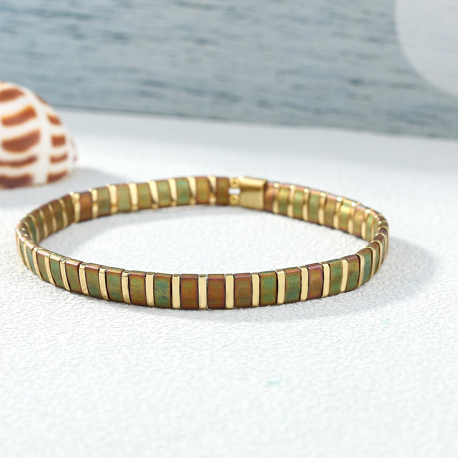 C·QUAN CHI Women Stretch Bracelet Tila Beaded Friendship Bracelet Handmade Bohemian New Jewelry