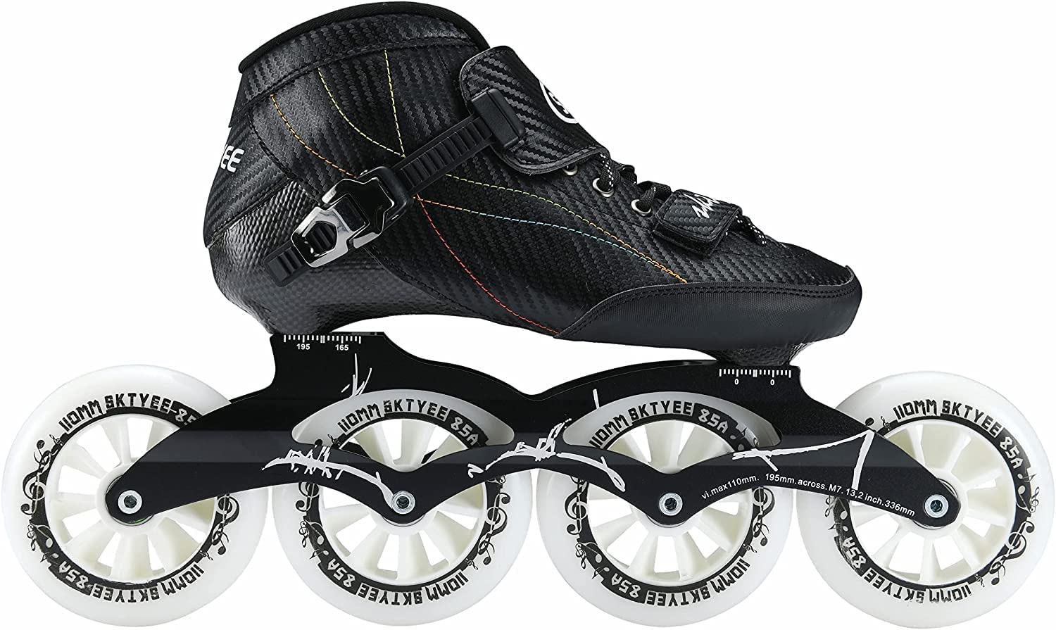 SKTYEE Carbon Fiber Inline Speed Skates Adult for Women and Mens, Professional Fitness Skating Roller Skates, High Performance Racing Skates, Unisex Black