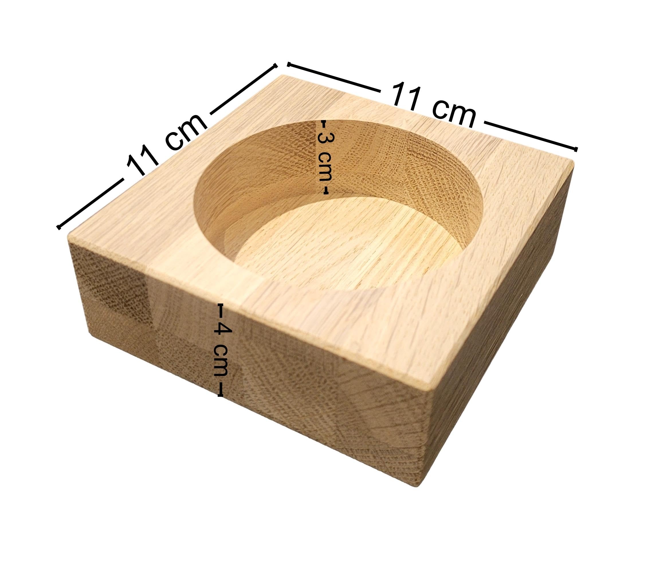 Wooden World - Wooden wine bottle coaster made of oak wood, Raw, 11x11x4 - Image 2