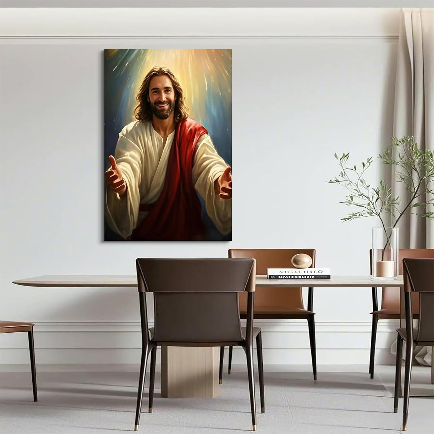 Belltutu - Jesus Christian Canvas Wall Art God's Healing Hand and Gentle Smile Portraits of Jesus Christian Religious Murals Home Decoration