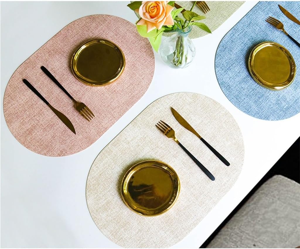 Leather Mat Oval Waterproof Waterproof Hotel Restaurant Western Mat Insulated Table Mat