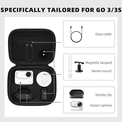 Miniatura 2 de BRDRC Funda de transporte para accesorios Insta 360 GO 3S  GO 3, bolsa de almacenamiento, funda protectora rígida para Insta360 GO 3S  GO3 Vlogging