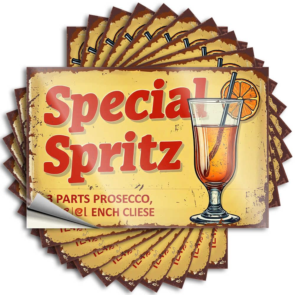 Tiki Decorations Funny Sticker - Tall Beer Hard Special Spritz: A Refreshing Prosecco Cocktail Recipe(12X18CM)