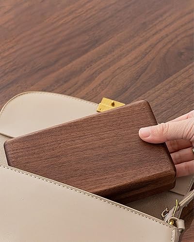 Miniatura 7 de Joyero de madera pequeño, joyero de madera de nogal delicado, regalo ideal para hombres y mujeres, organizador de joyas de viaje portátil