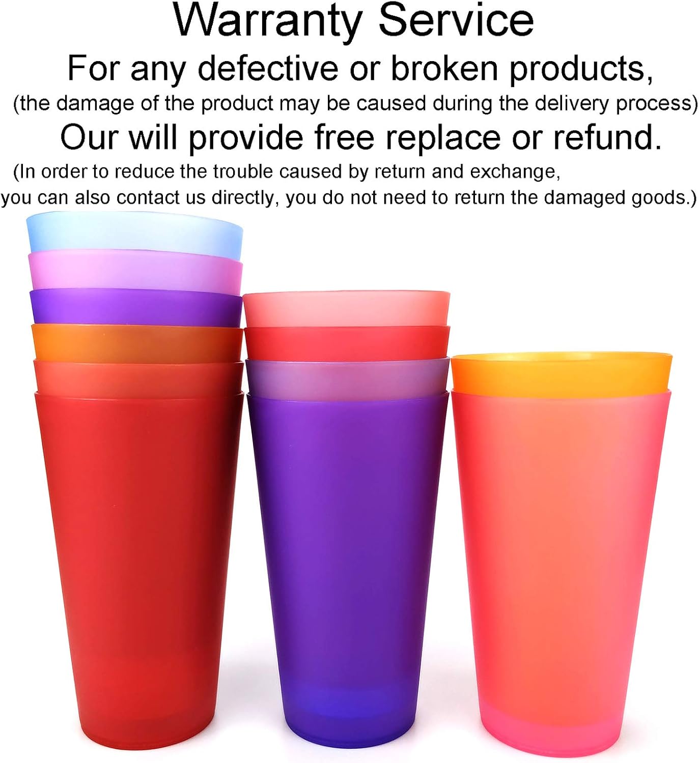 KX-WARE 32-ounce Plastic Tumblers/Large Drinking Glasses/Party Cups/Iced Tea Glasses Set of 12,6 Assorted Colors| Unbreakable, Dishwasher Safe, BPA Free