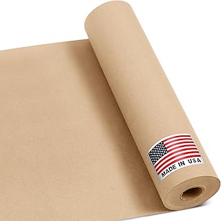 12" x 1200" (100 ft) Natural Kraft Paper Roll – USA Made Non-Toxic, Odorless, 100% Recyclable Brown Wrapping Paper for Shipping, Packaging, Crafting & Gift Wrapping