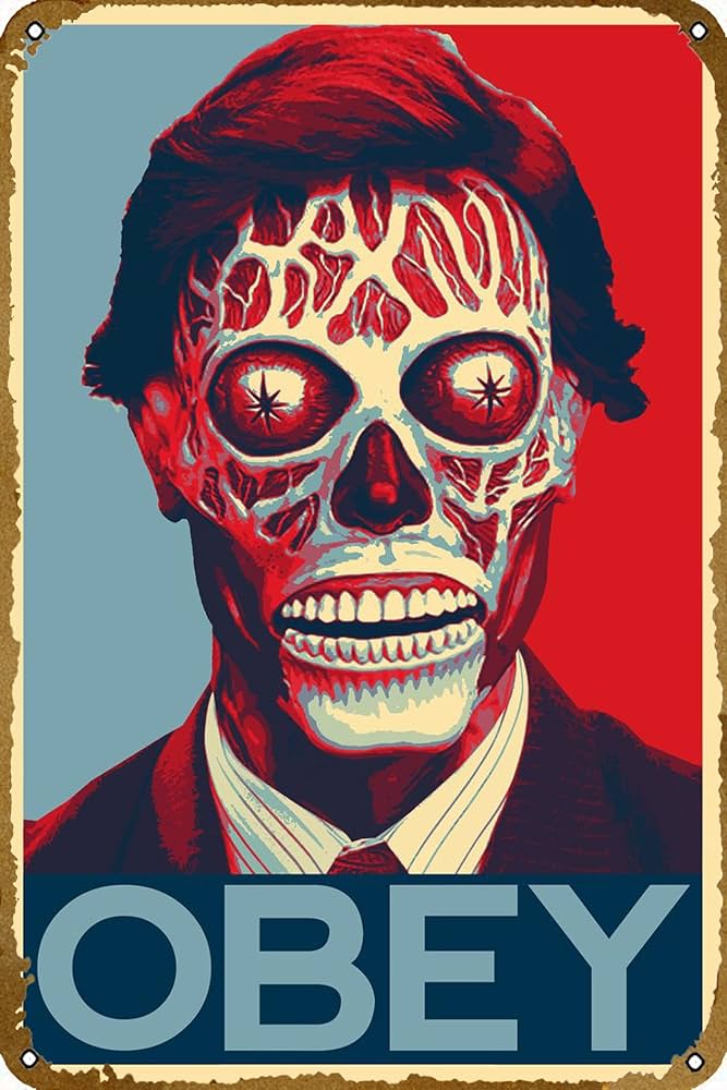 CHUUIIGO Obey Poster Tin Sign Wall Art Sign Vintage Wall