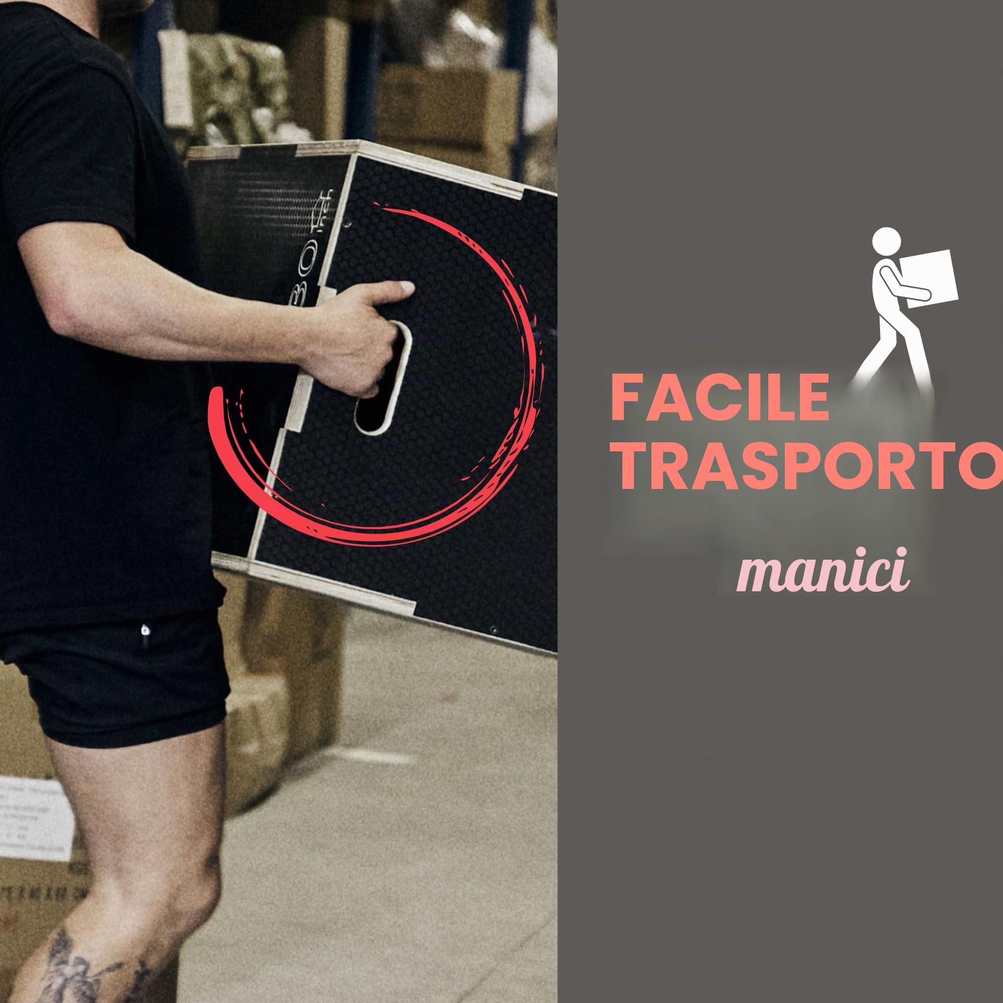 MATCHU - Plyo Box - Box Pliometrico - Box Jump - Regolabile - Superficie Antiscivolo - capacità di carico Fino a 300 kg - Facilmente trasportabile (Nero - 20/24/30 inch)
