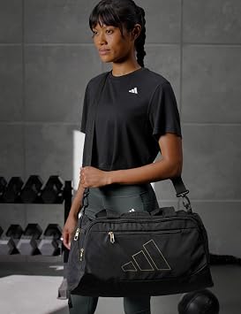 adidas Defender Duffel Bag, Black/Gold Metallic, OSFA