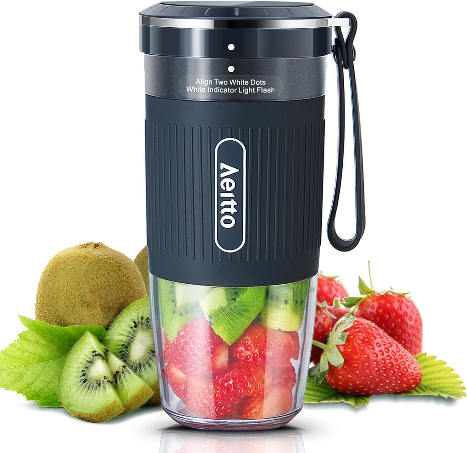 Portable Blender, Personal Blender Shakes and Smoothies Maker, Mini Blender, Juice Bottle Fruit Blender Cup With Rechargeable USB, 10oz/300ml for Home, Office, Sports, Travel, Outdoors, Black